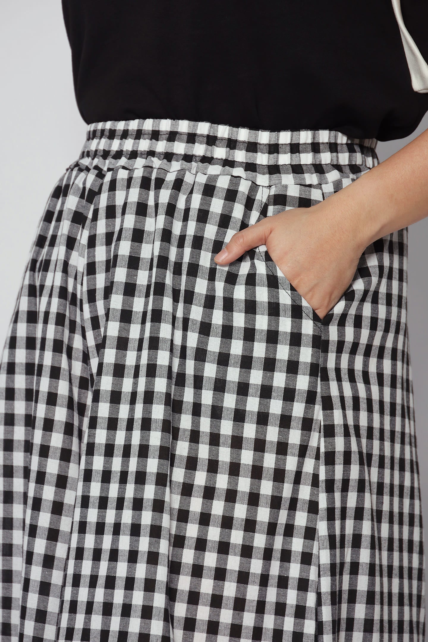 Jun 2 in 1 Top and Checkered Culottes Set