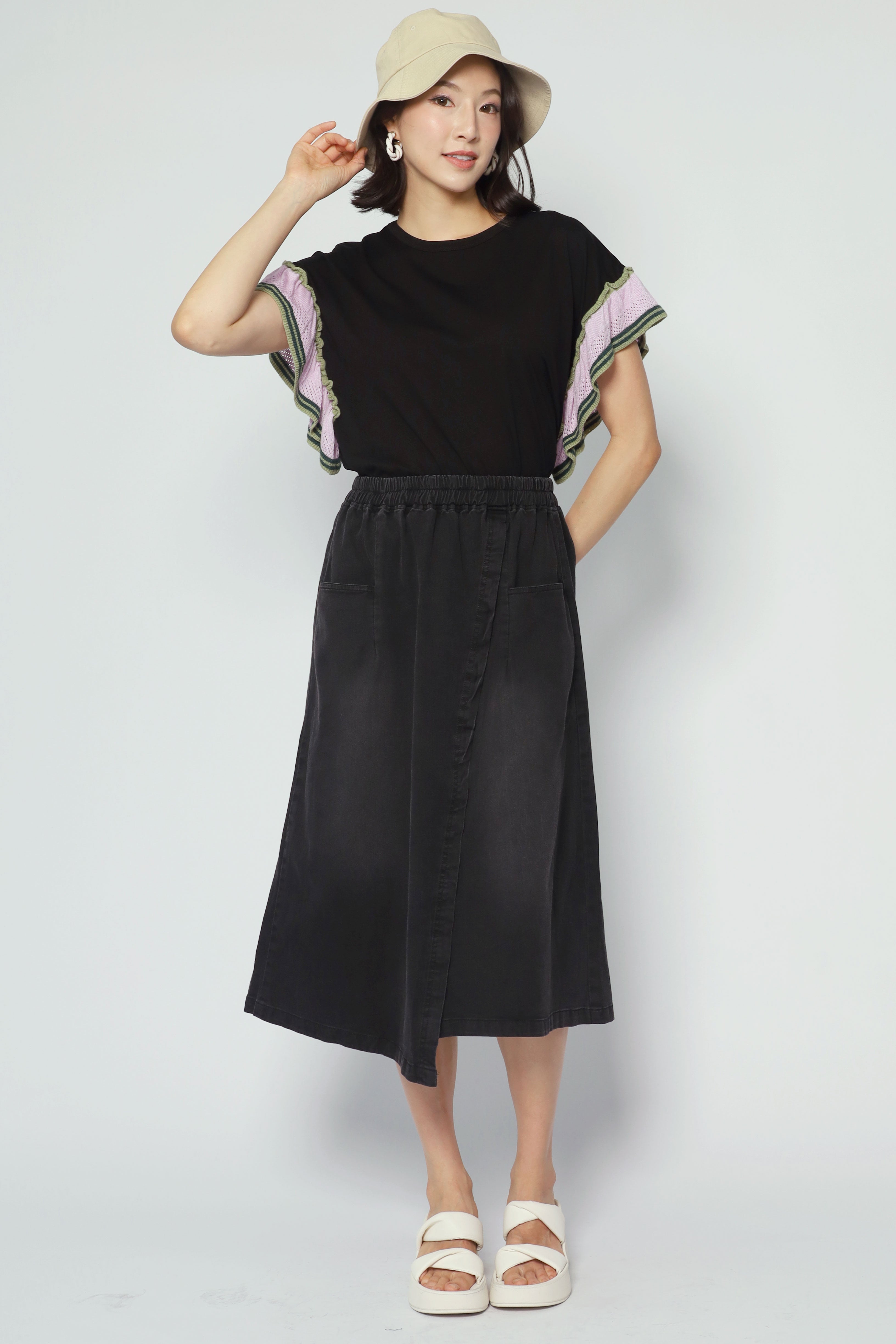 Karla Skirt in Black Denim