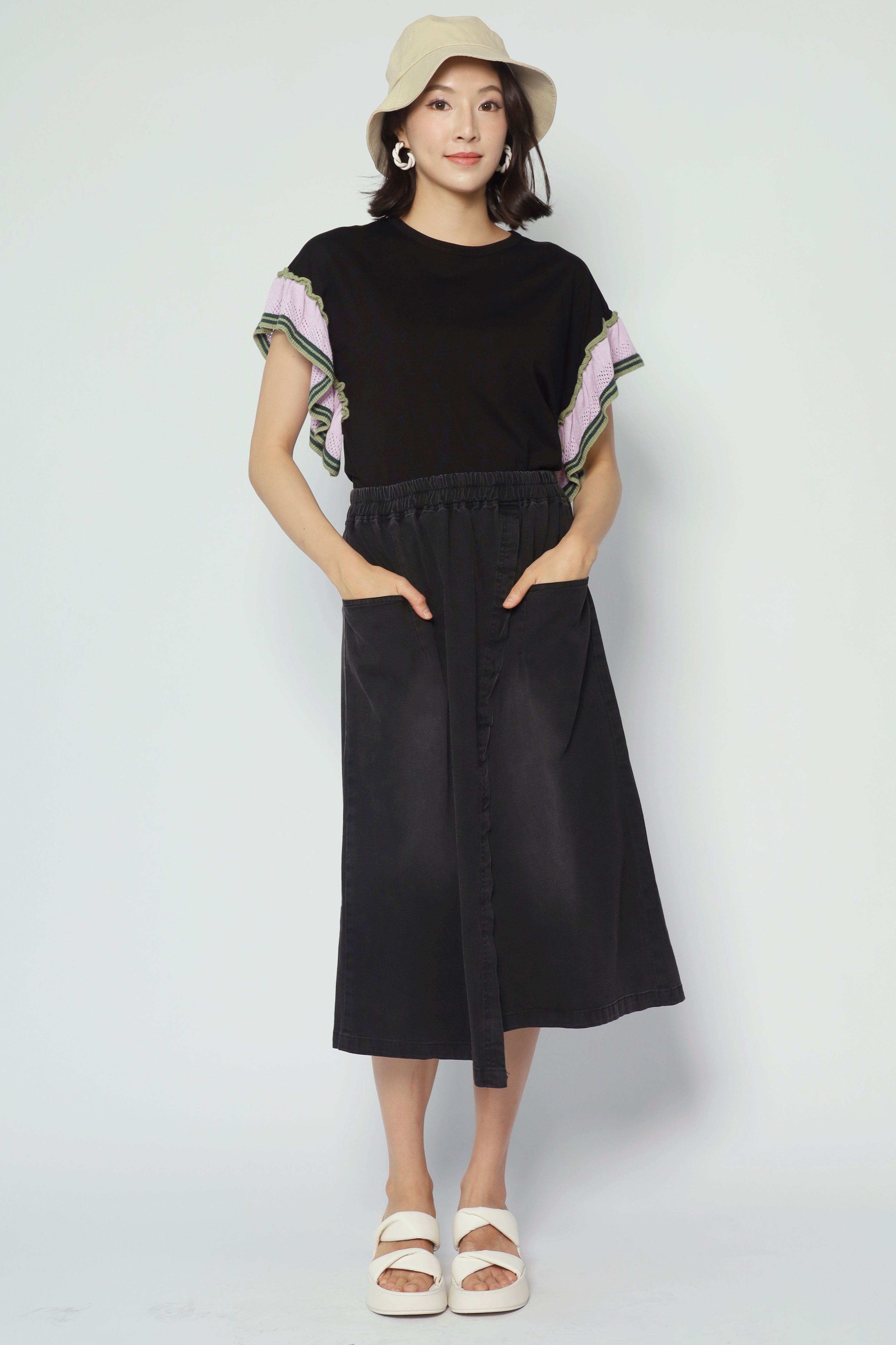 Karla Skirt in Black Denim