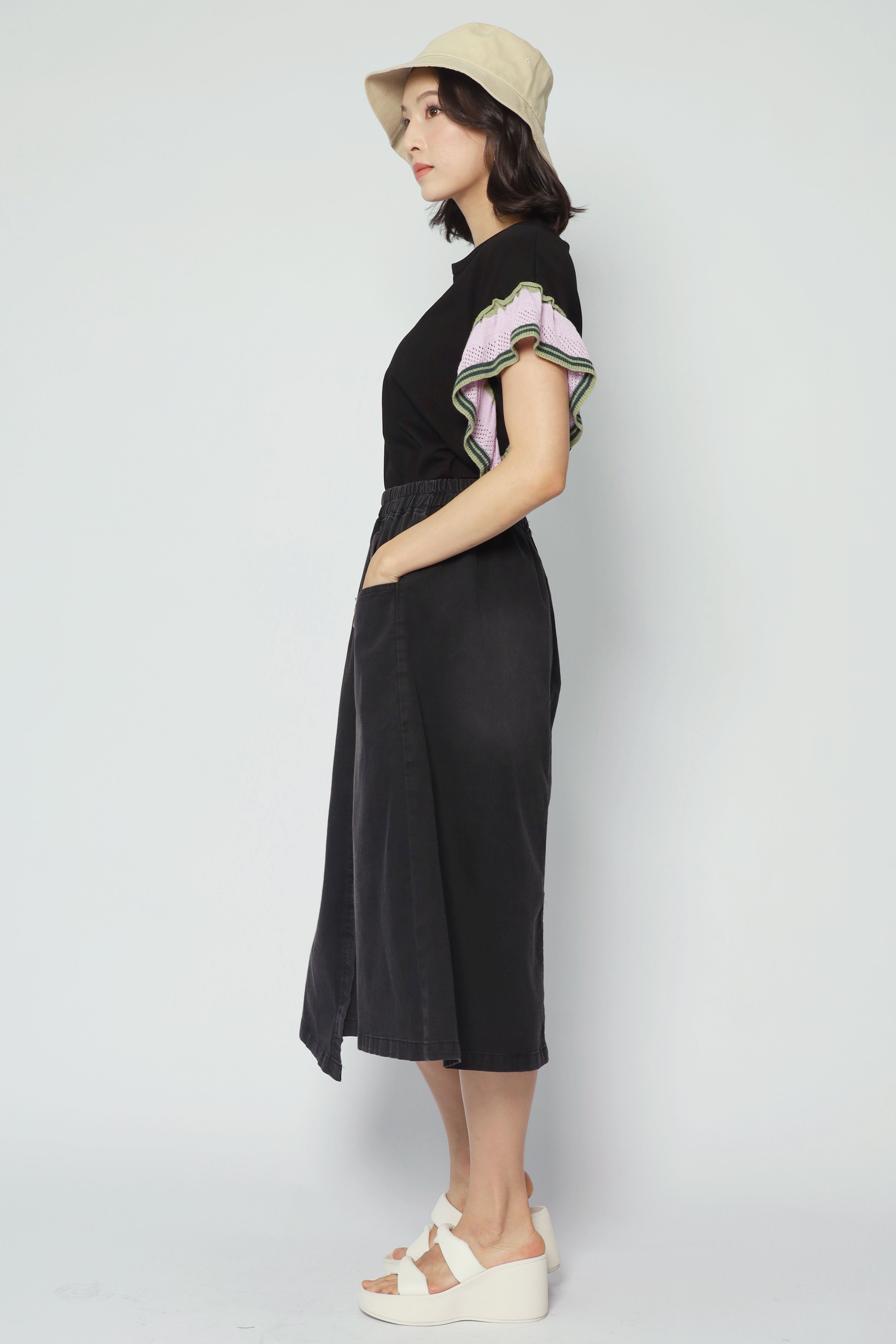 Karla Skirt in Black Denim