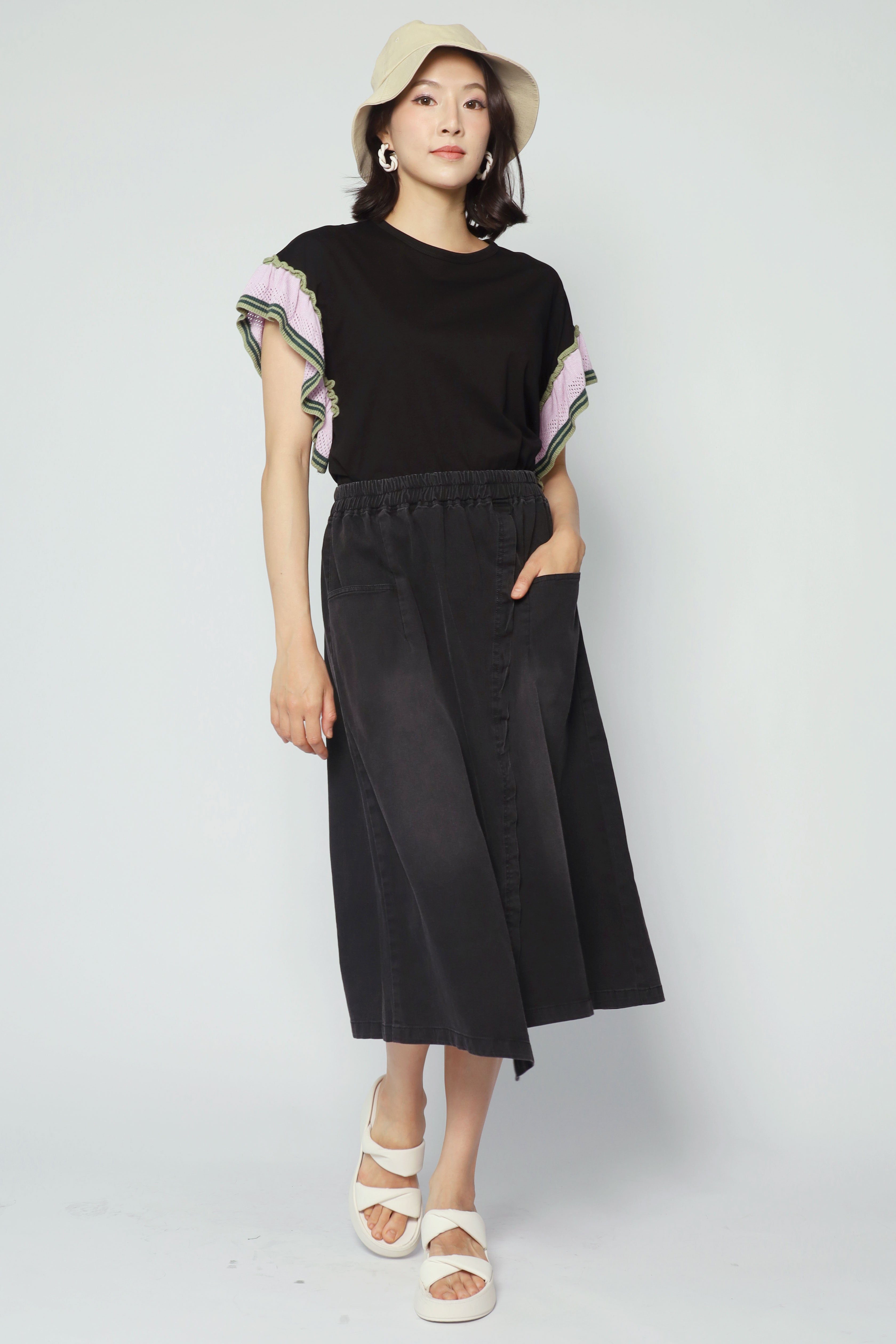Karla Skirt in Black Denim