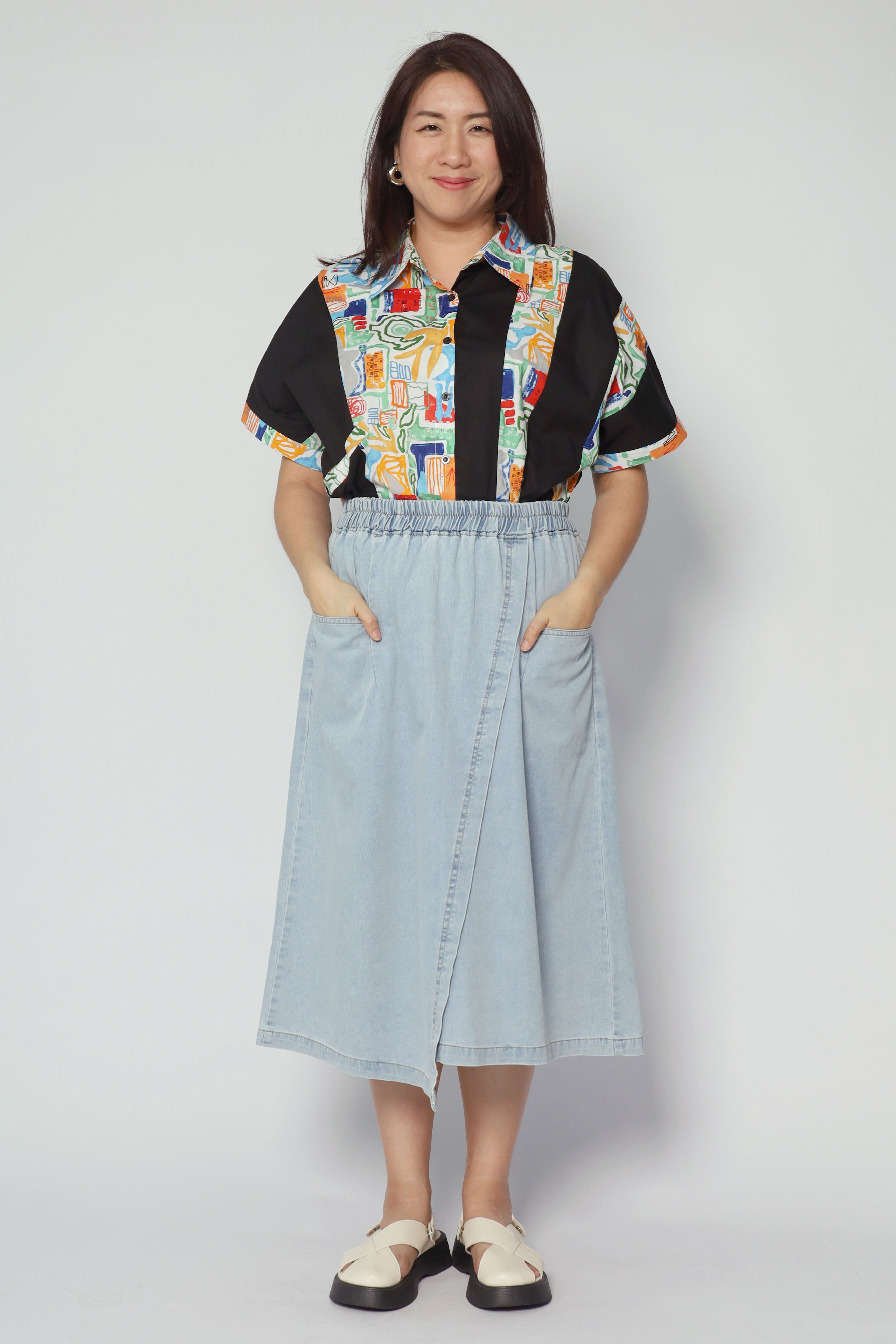 Karla Skirt in Light Blue Denim