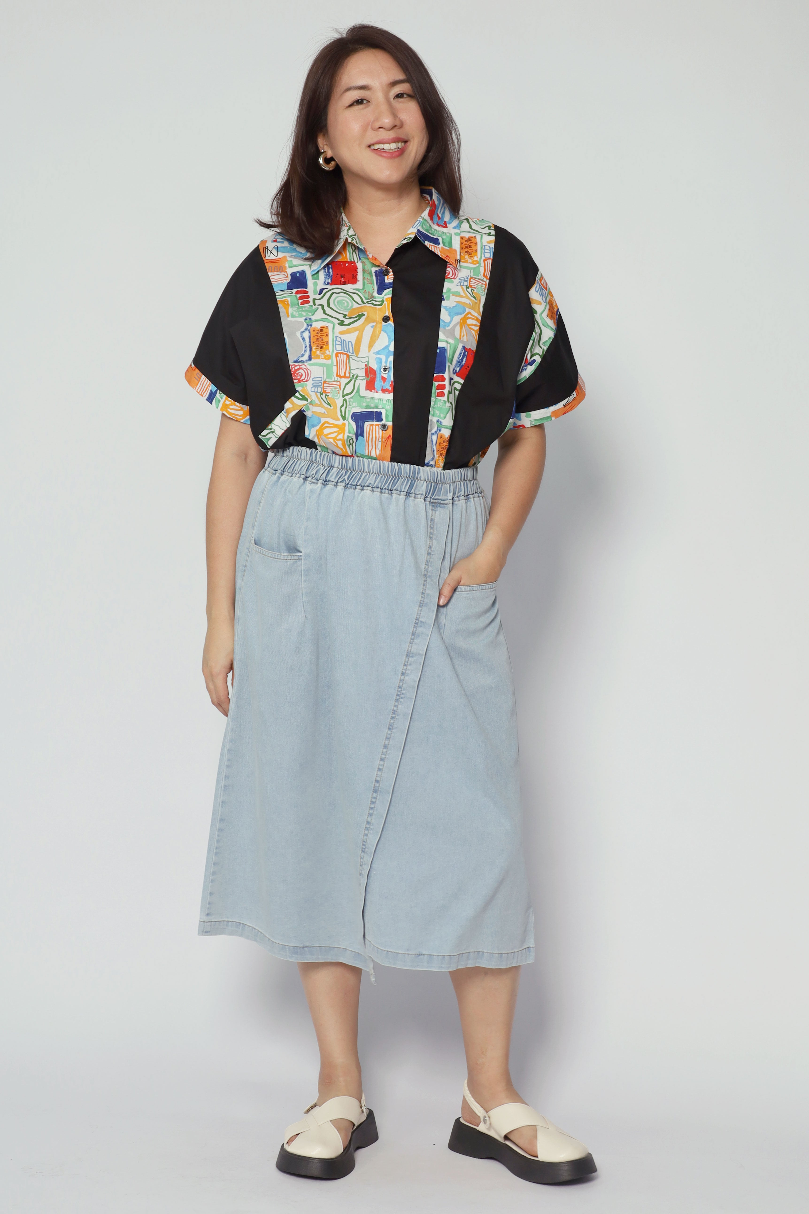 Karla Skirt in Light Blue Denim