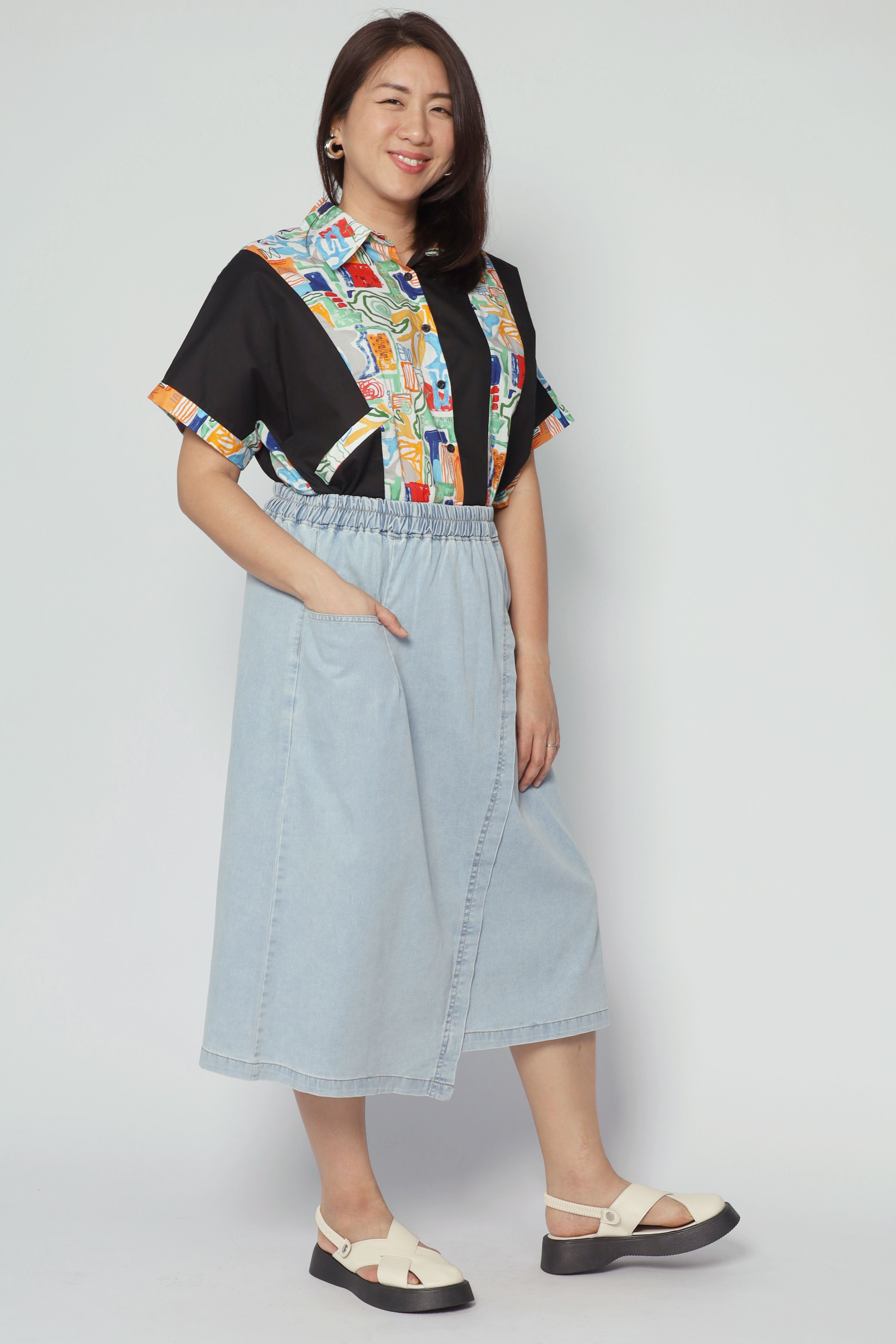 Karla Skirt in Light Blue Denim