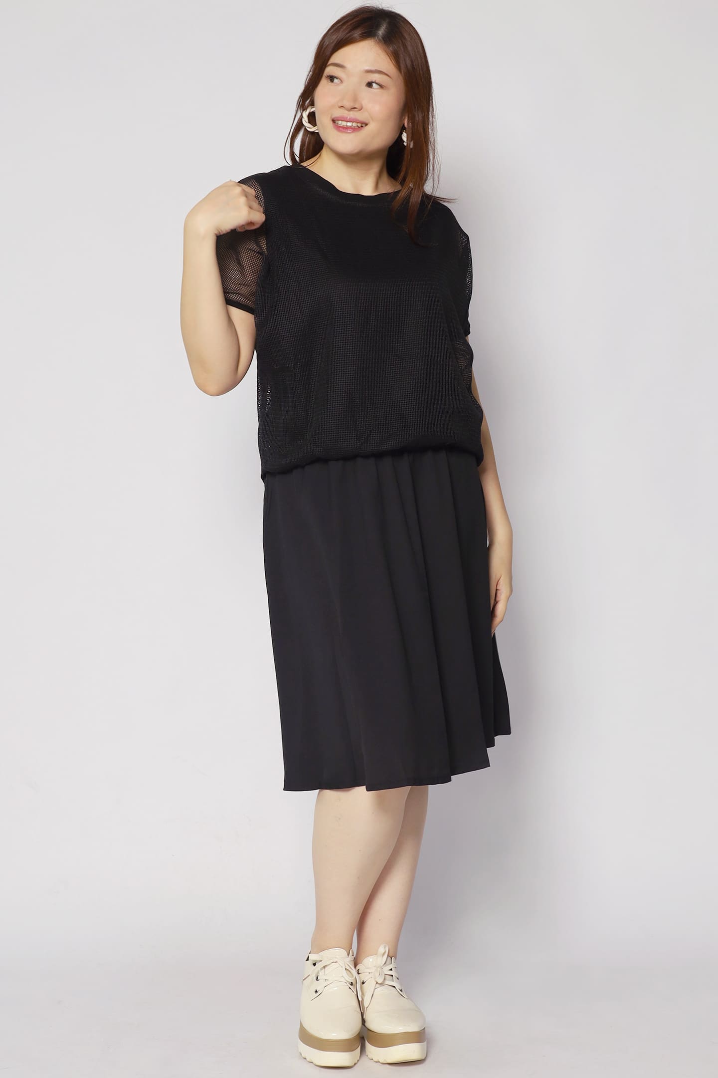 Karlie Netted Dress in Black