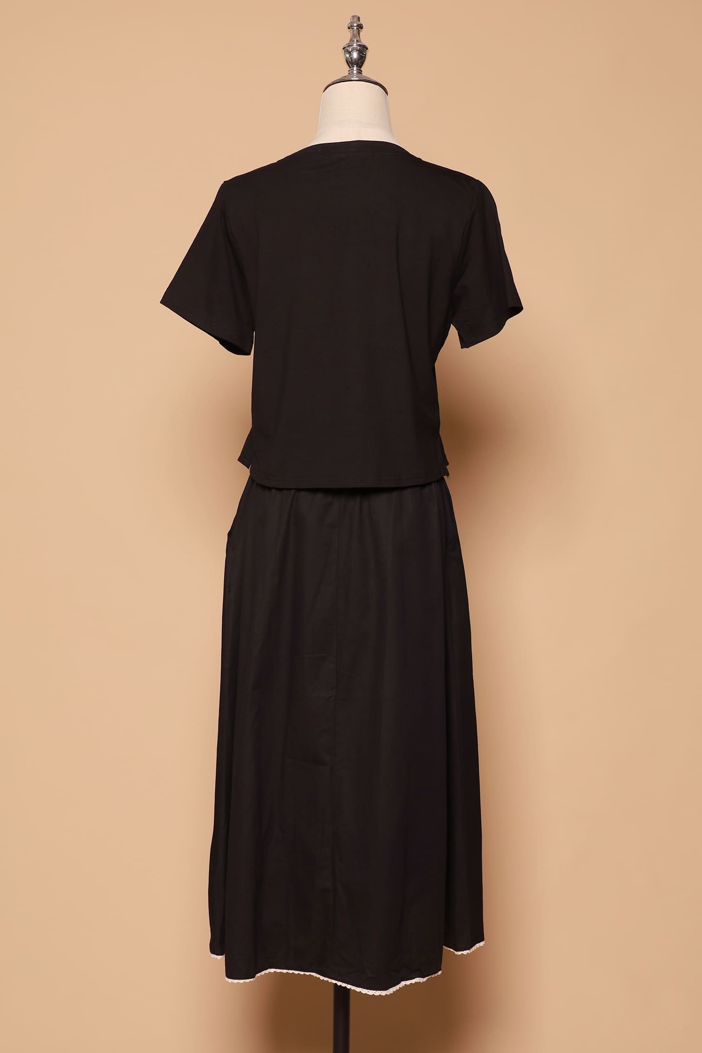 PO - Khai Crochet Trimming Dress in Black