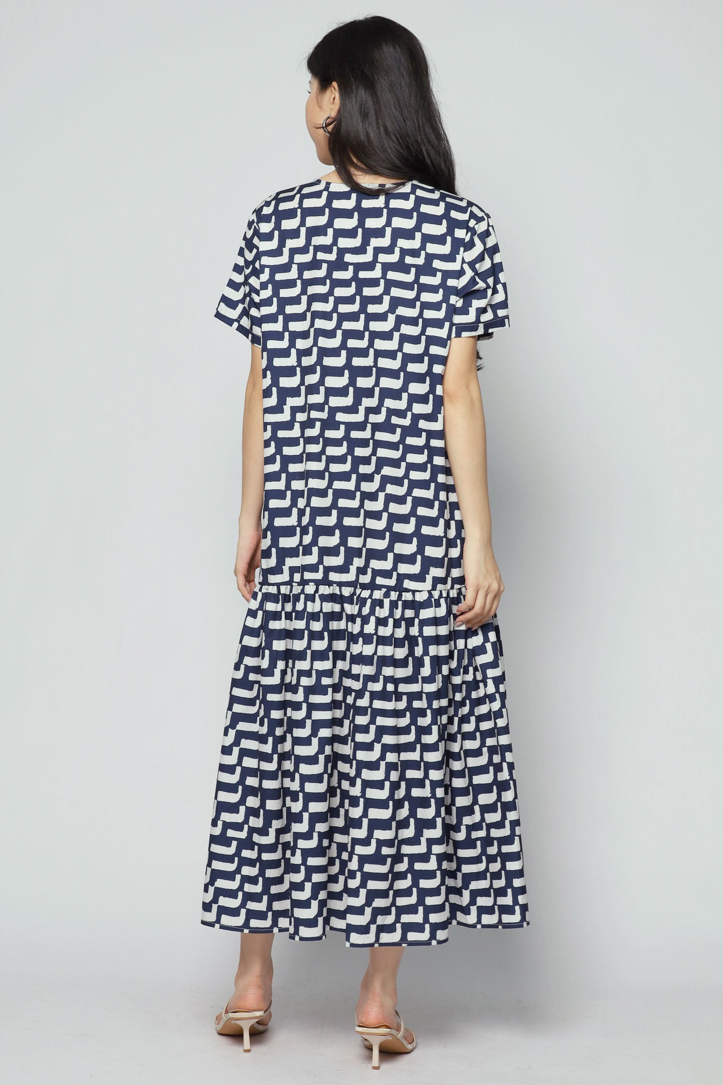 Komy Dress in Blue Lines