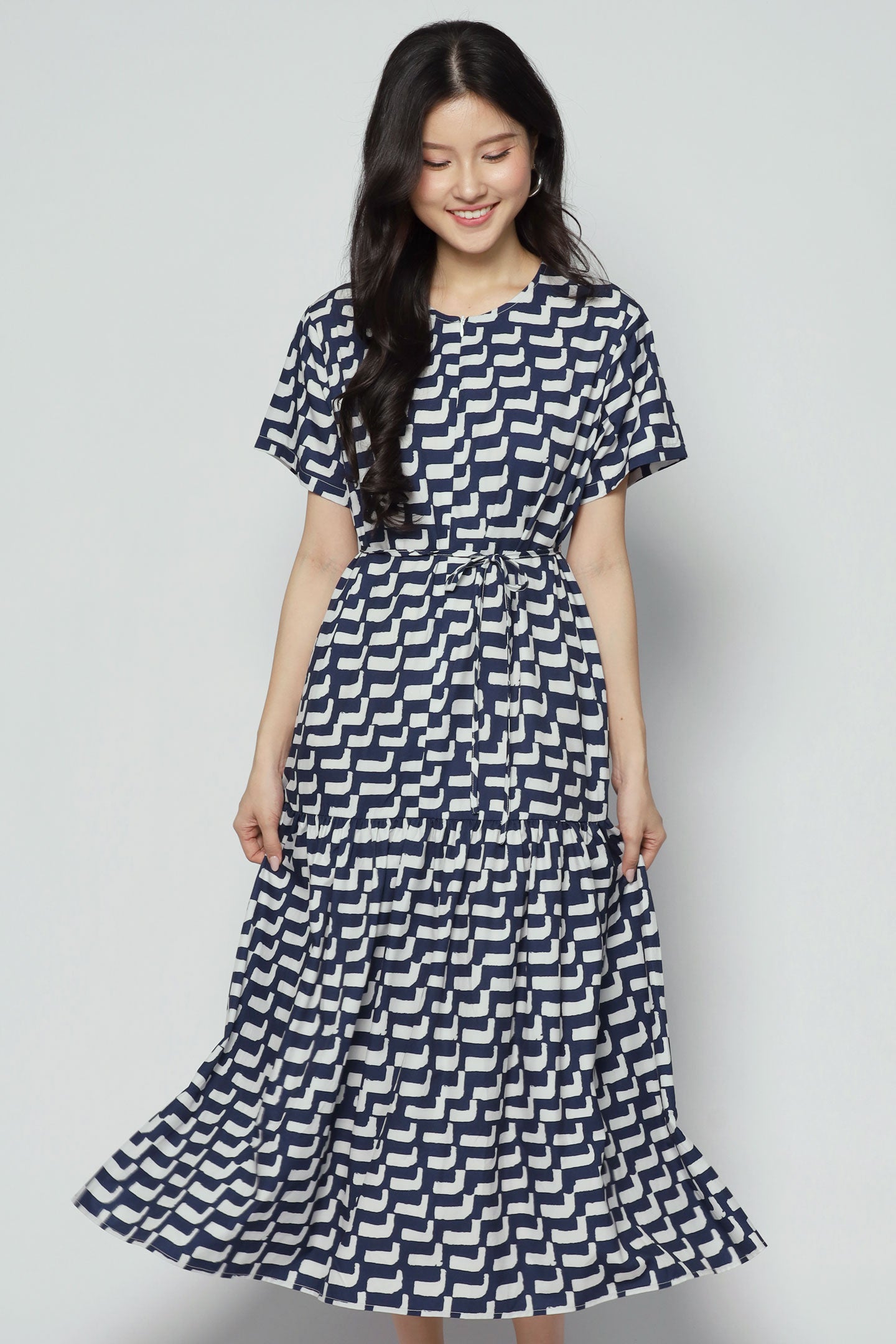 Komy Dress in Blue Lines