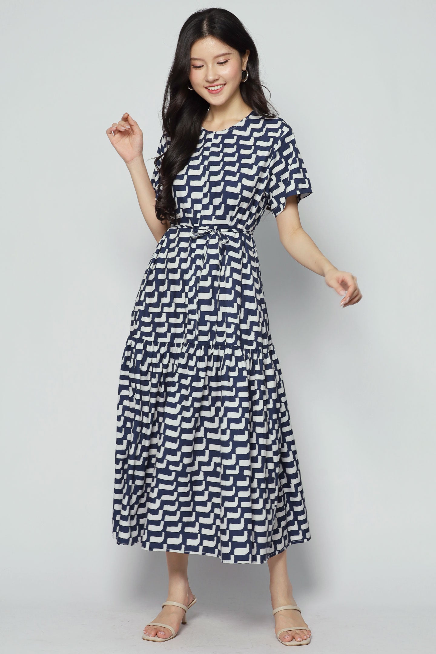 Komy Dress in Blue Lines