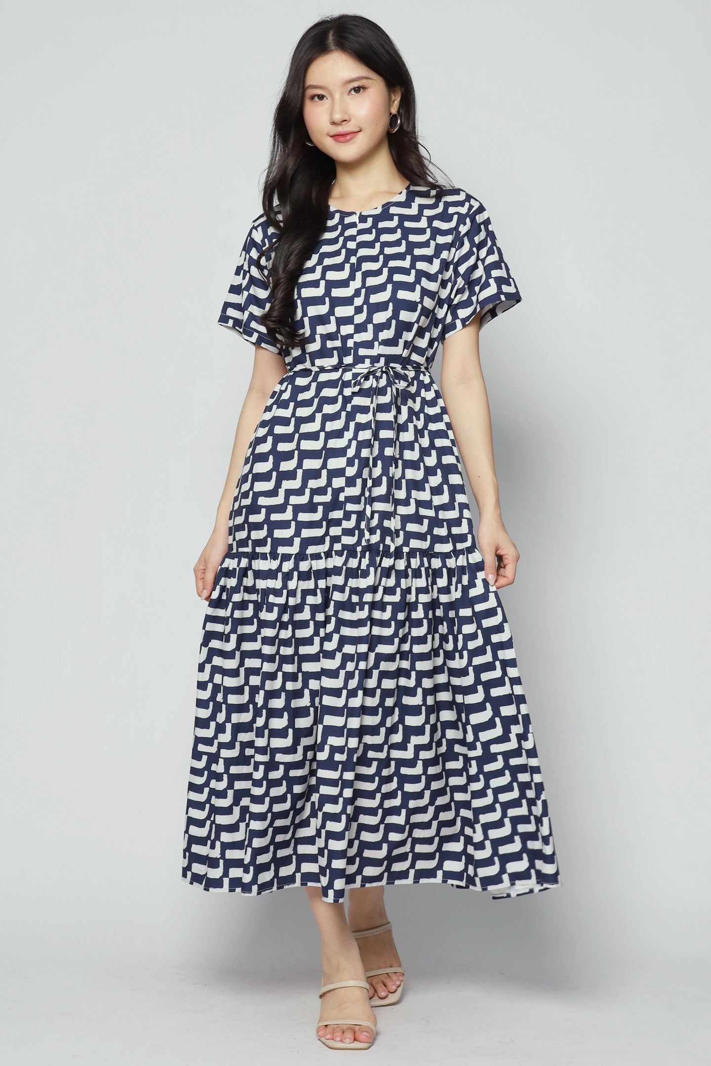Komy Dress in Blue Lines