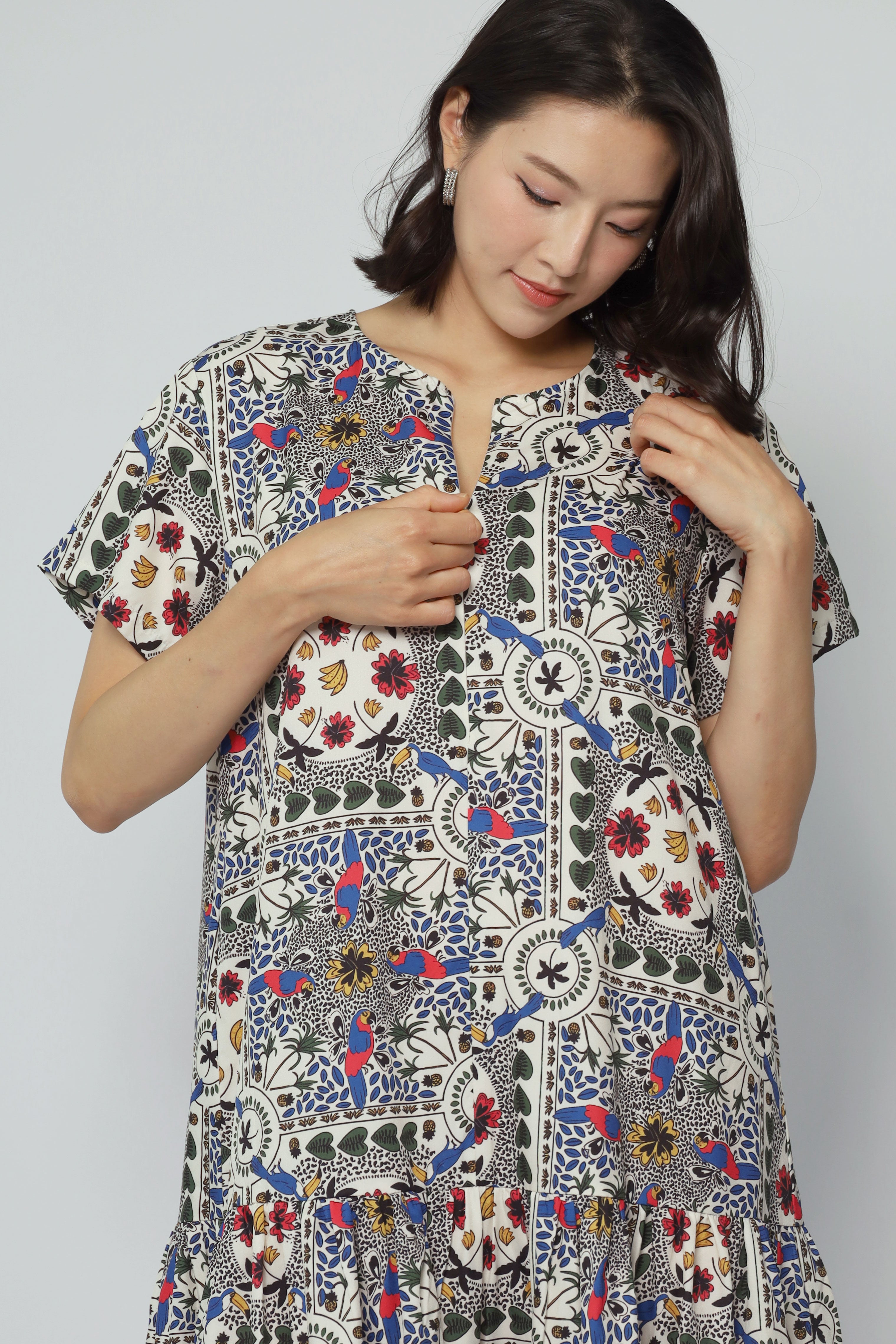 Komy Dress in Parrot Petal