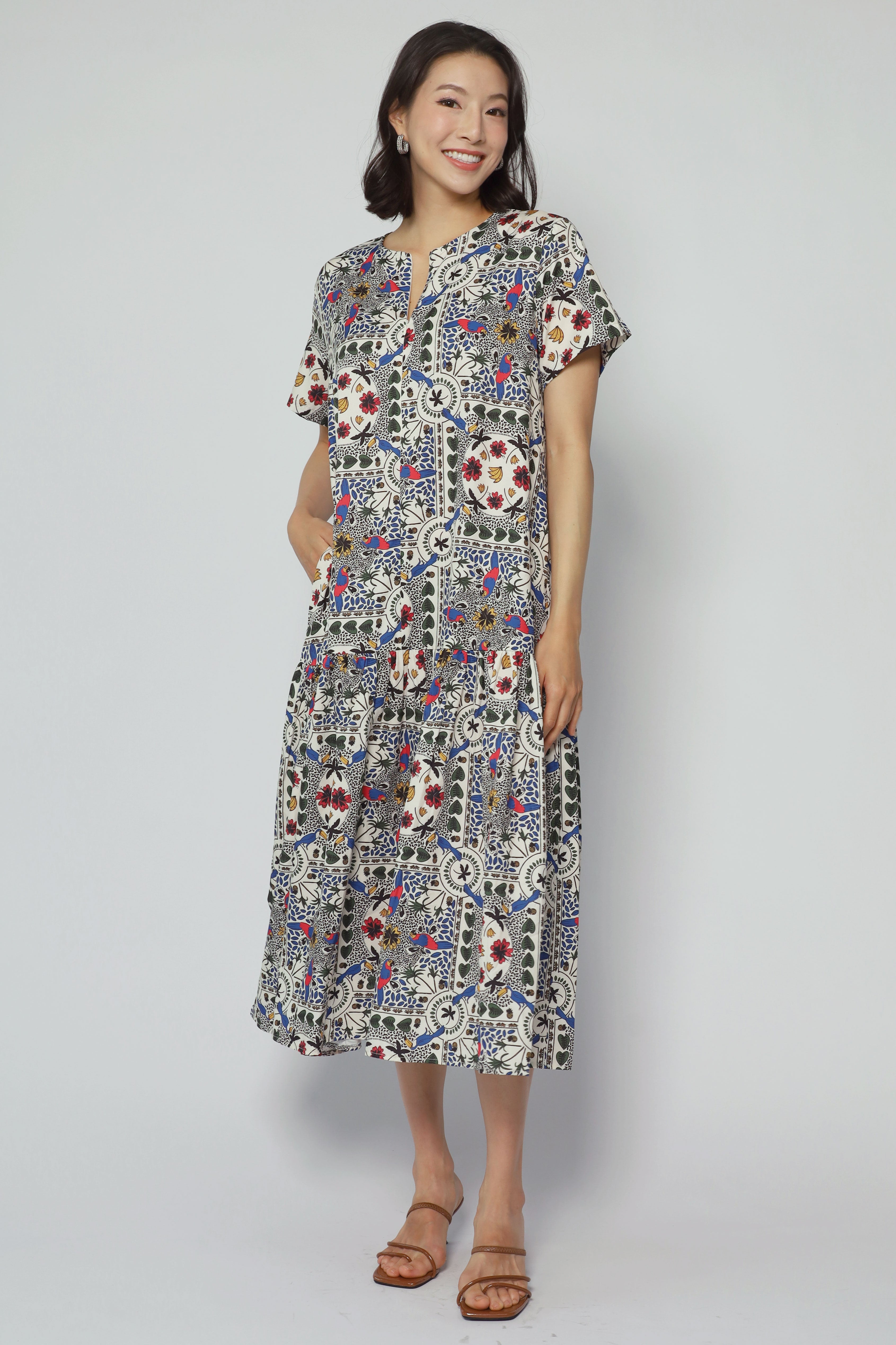 Komy Dress in Parrot Petal