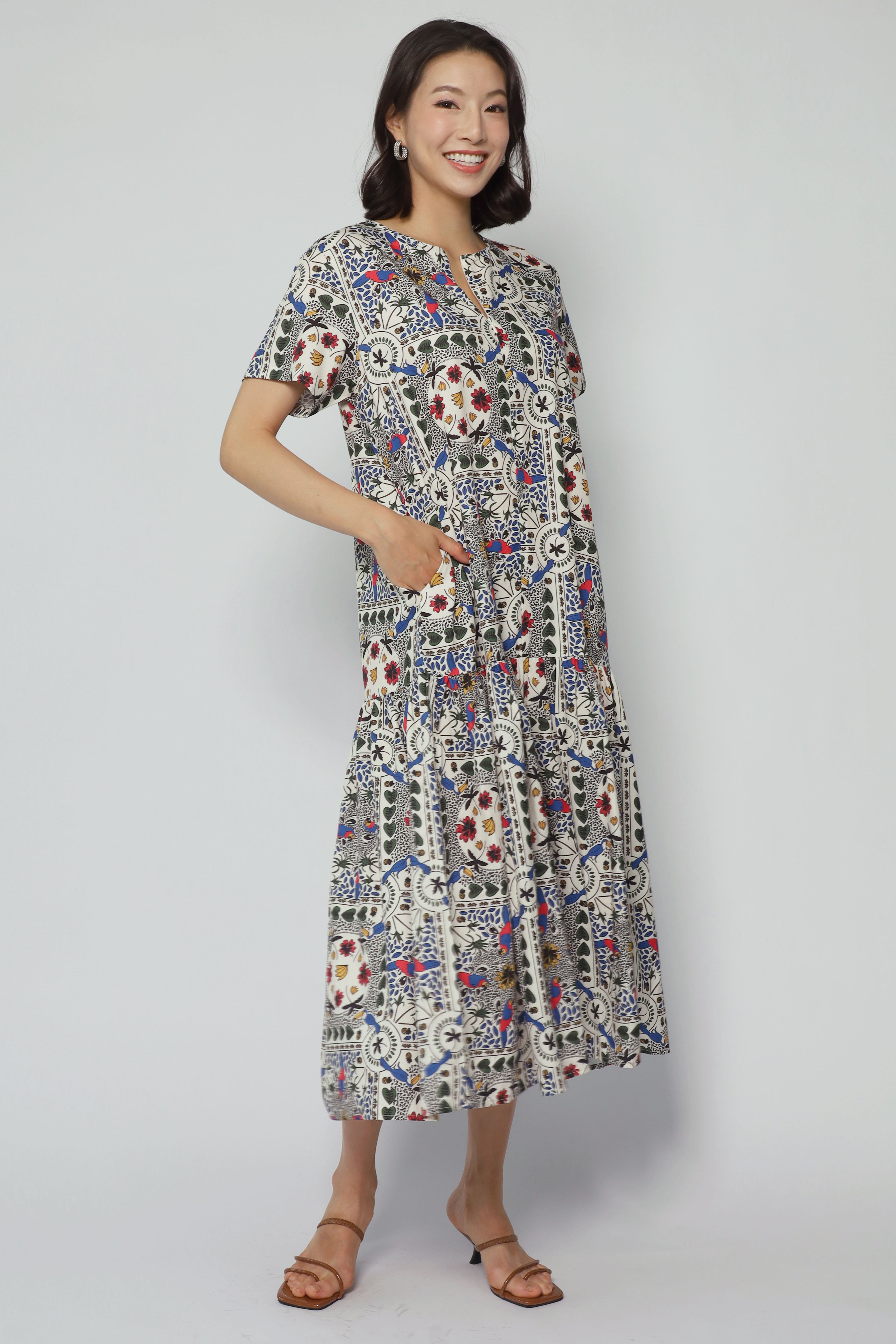 Komy Dress in Parrot Petal
