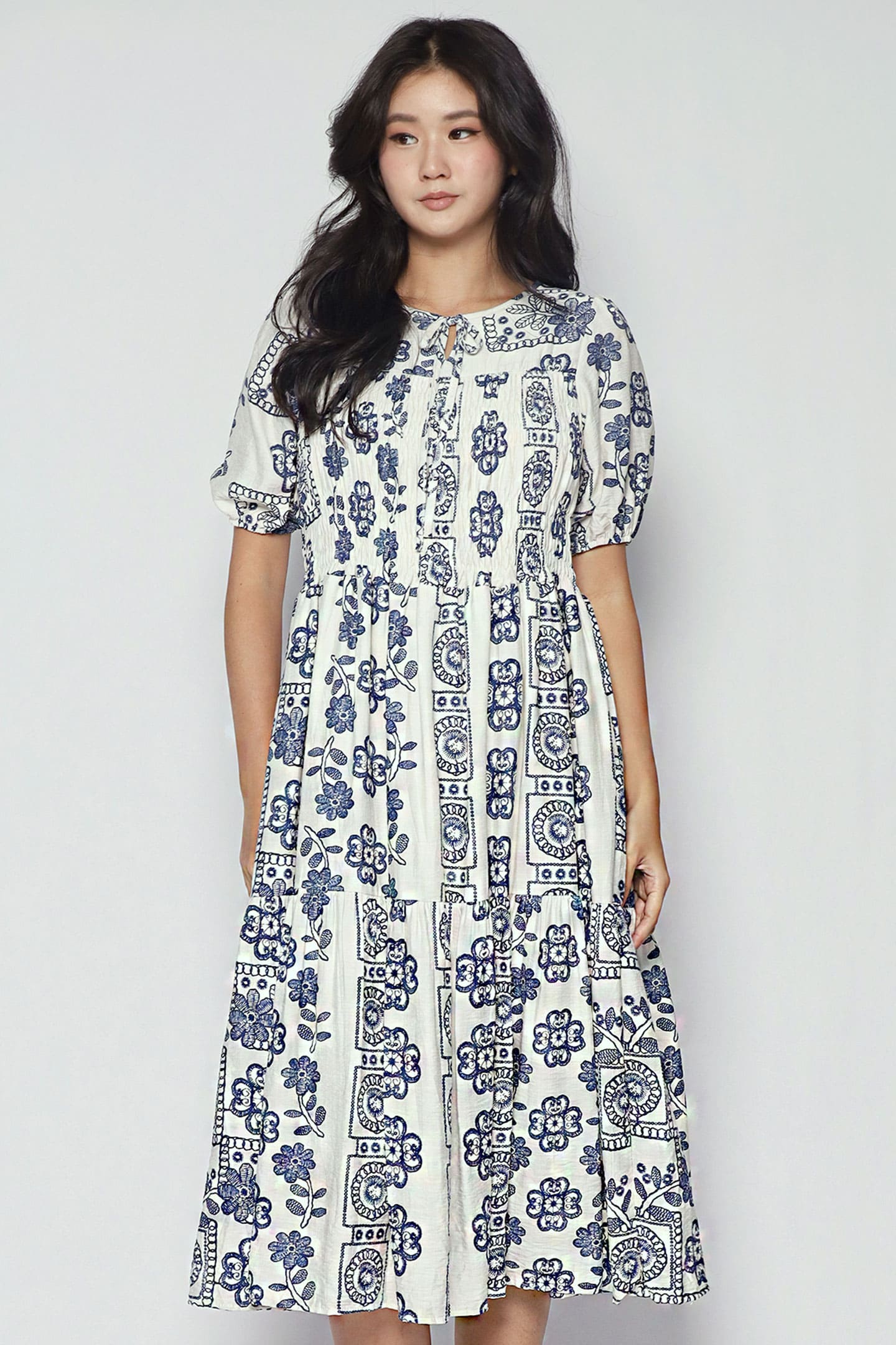 Lexi Dress in White Escape