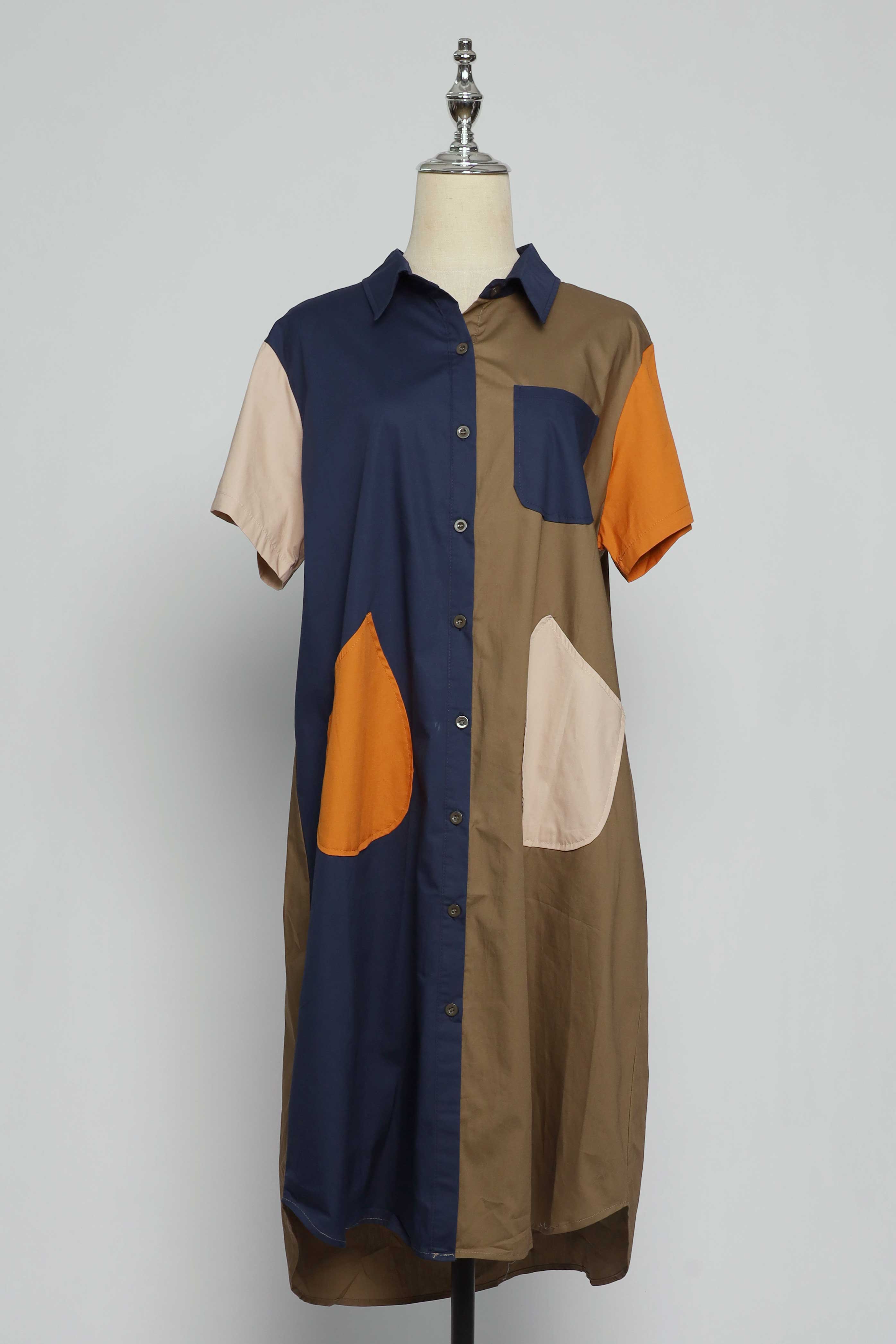 PO - Lunara Colourful Pocket Shirt Dress