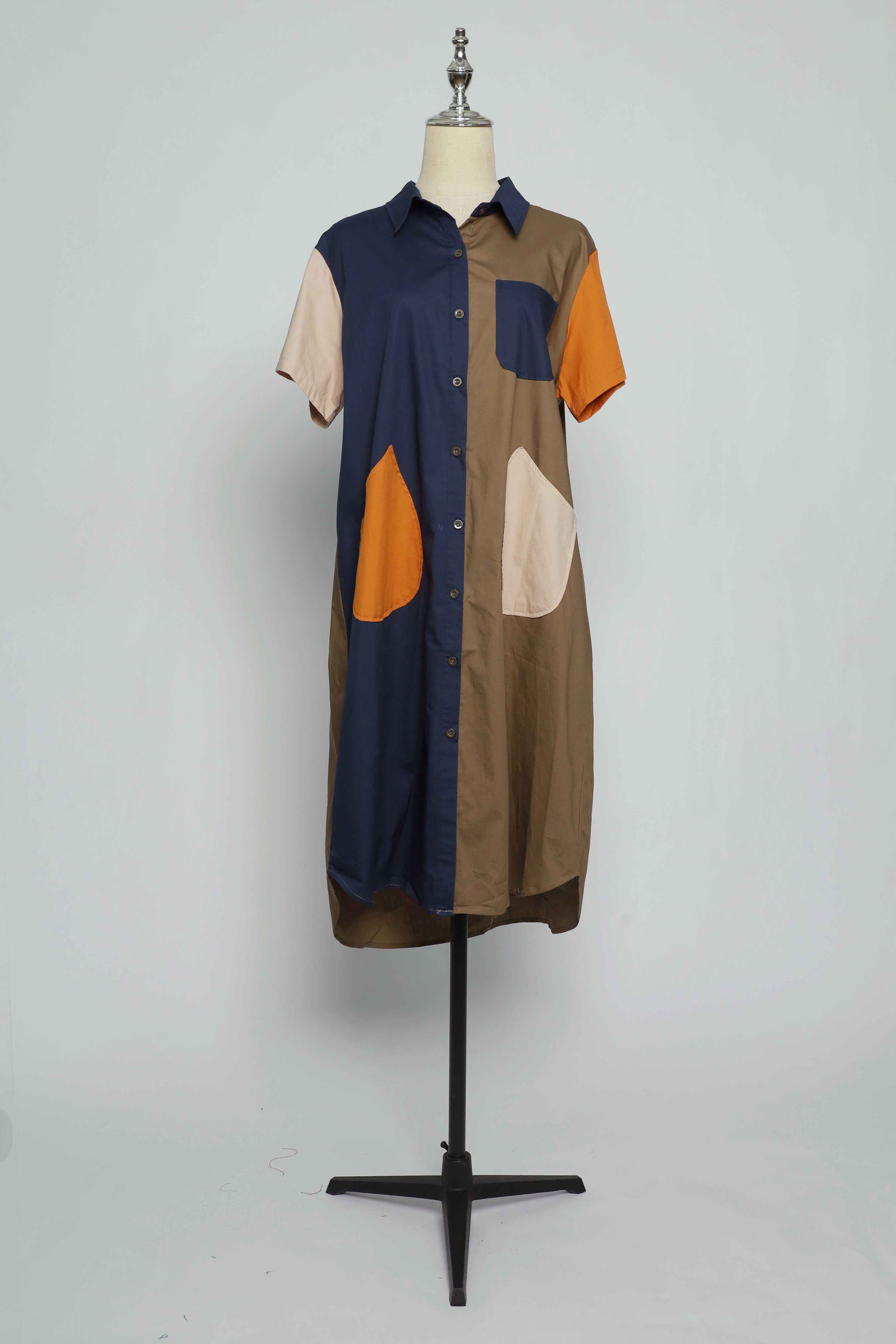 PO - Lunara Colourful Pocket Shirt Dress