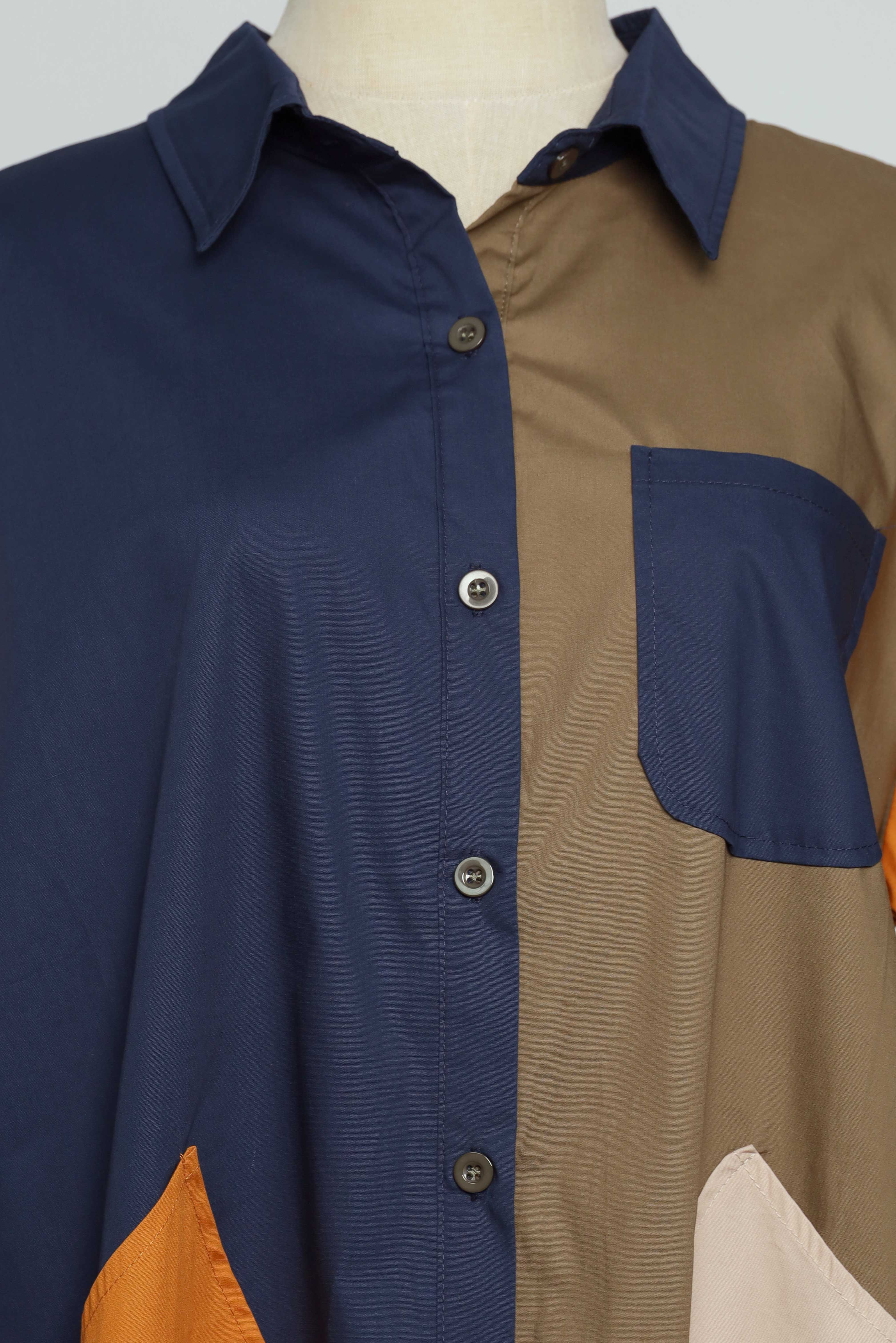 PO - Lunara Colourful Pocket Shirt Dress