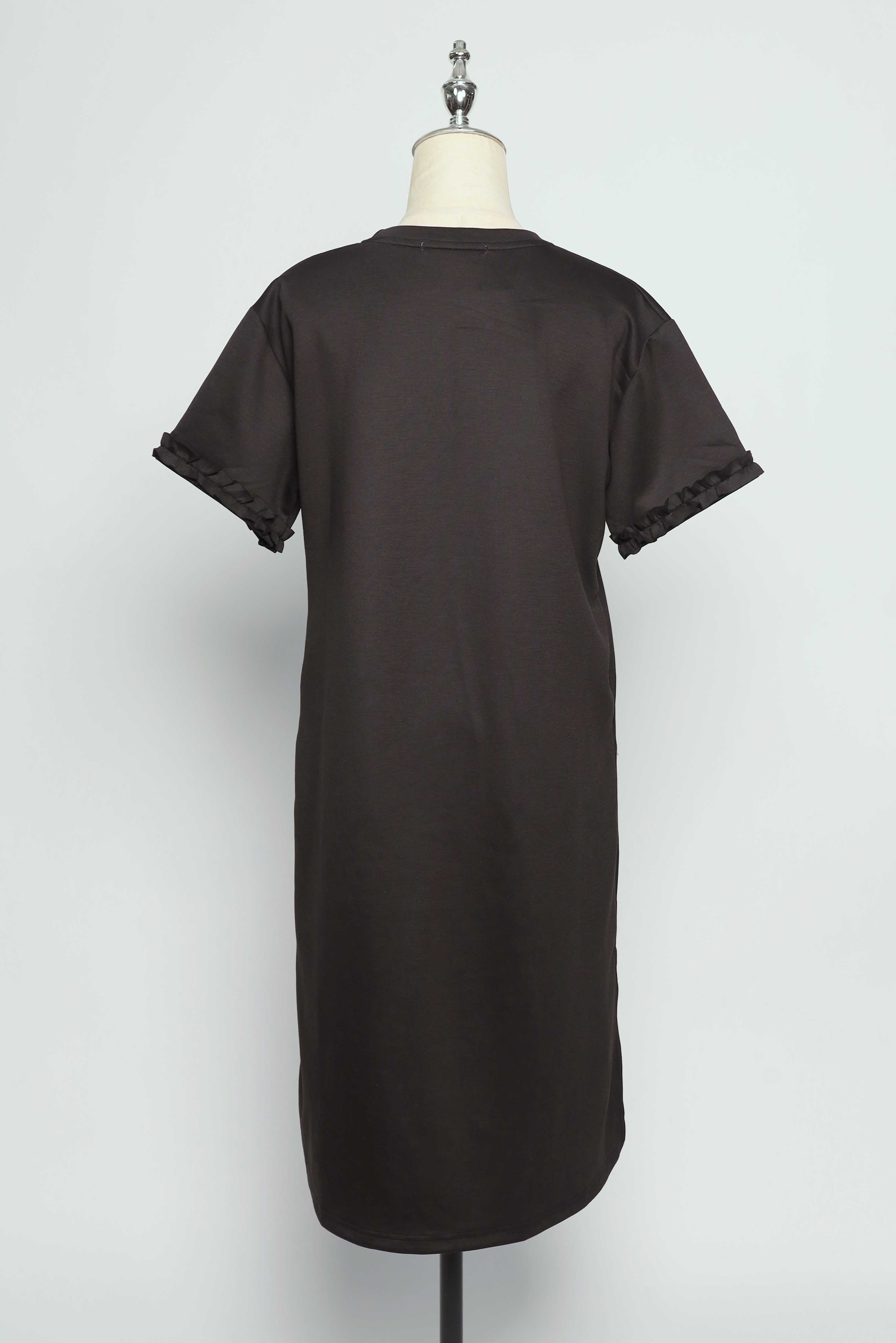 PO - Lynne Ruffle Sleeves Dress in Black