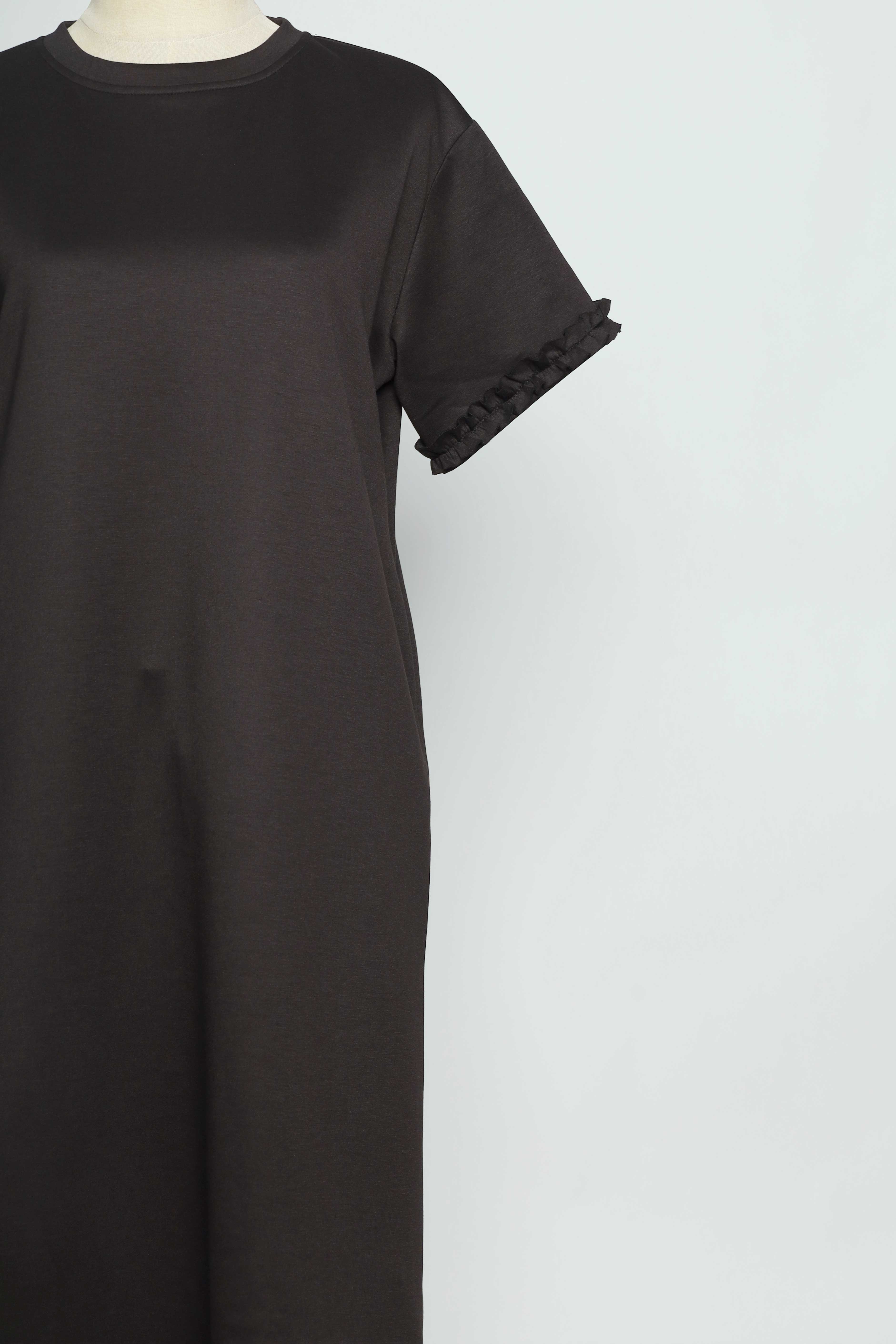 PO - Lynne Ruffle Sleeves Dress in Black