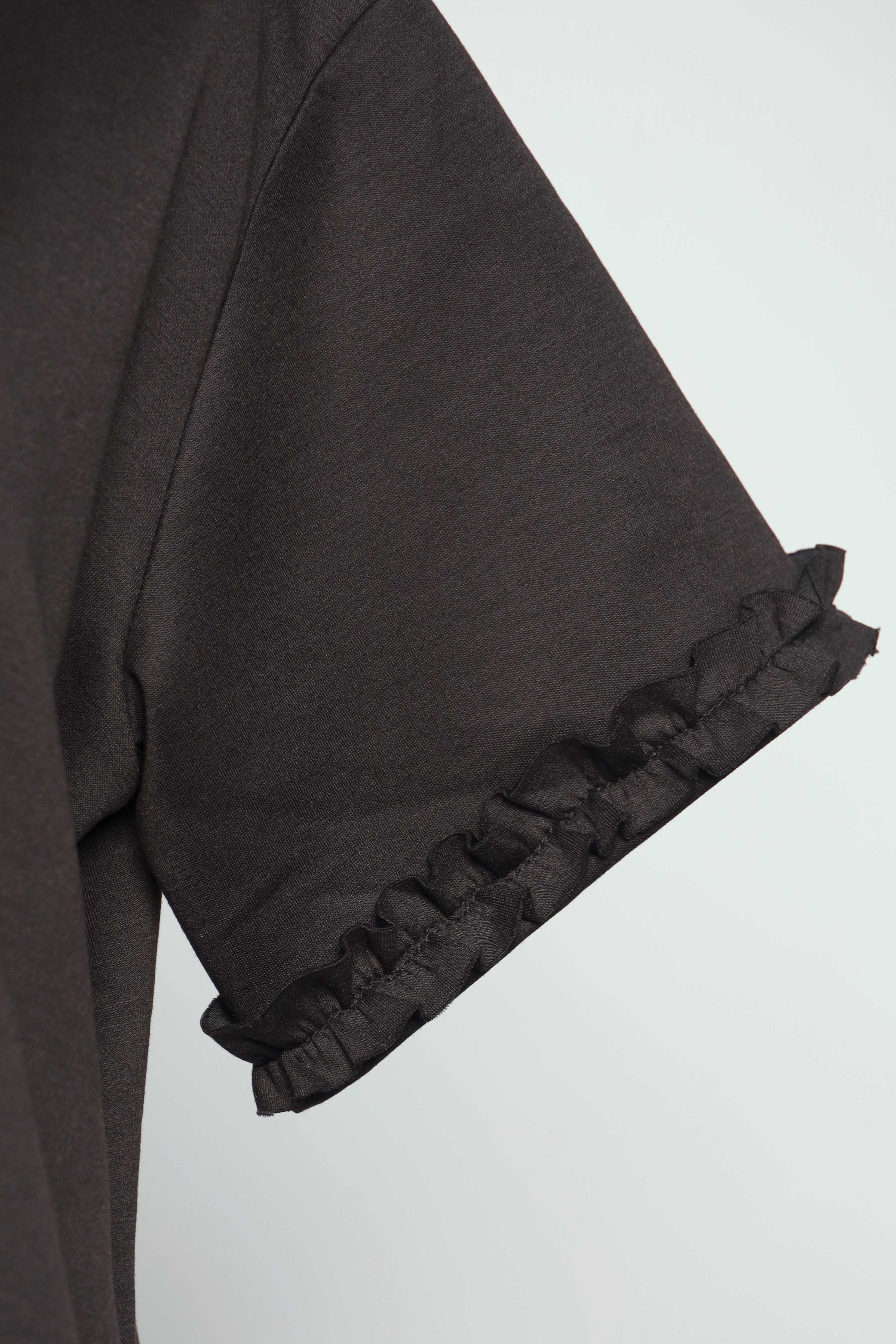 PO - Lynne Ruffle Sleeves Dress in Black