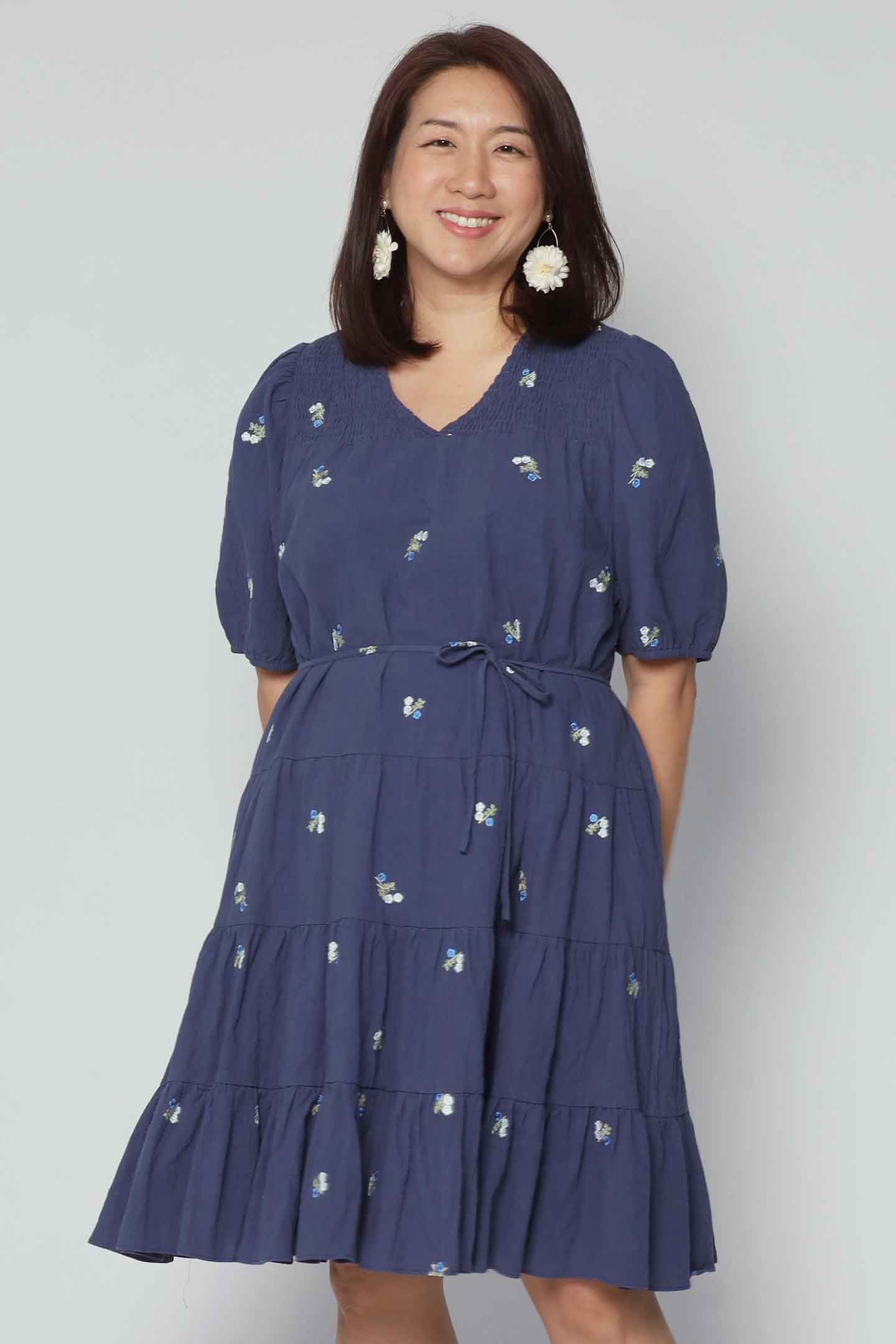 Melbourne Dress in Sapphire Buds