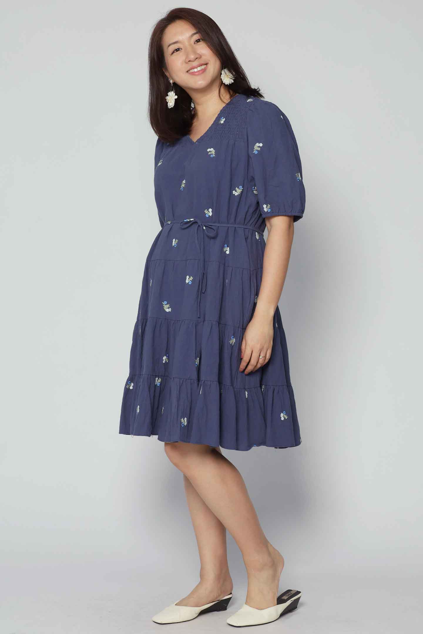 Melbourne Dress in Sapphire Buds