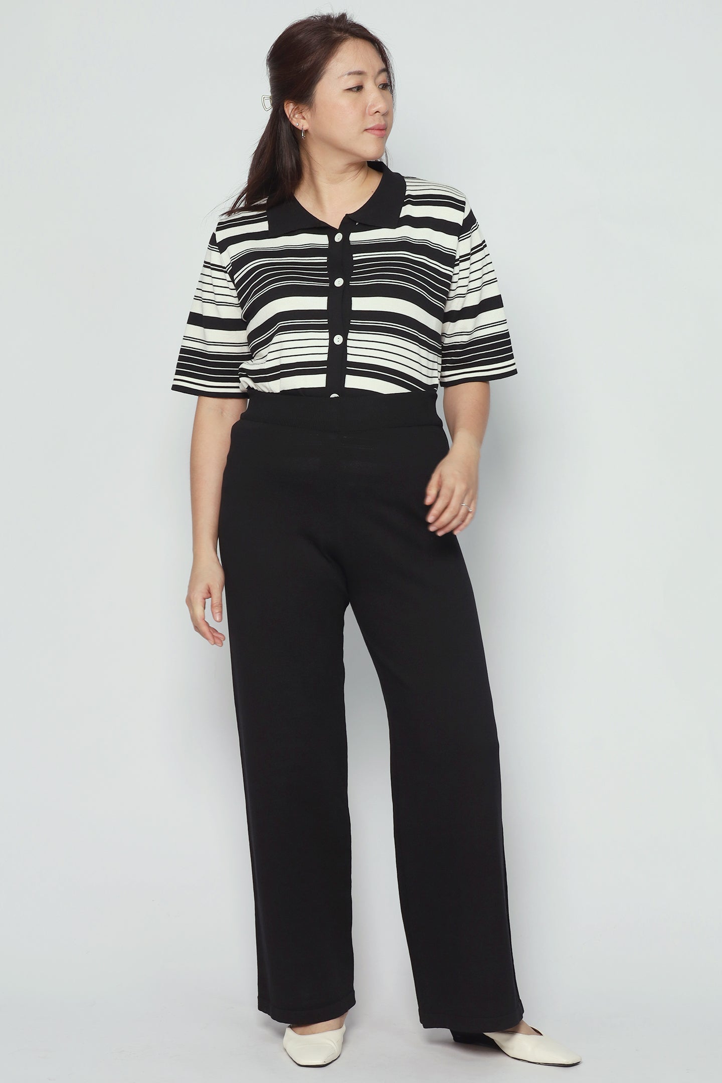 Mun Knit Stripes 2 in 1 Top and Pants Set