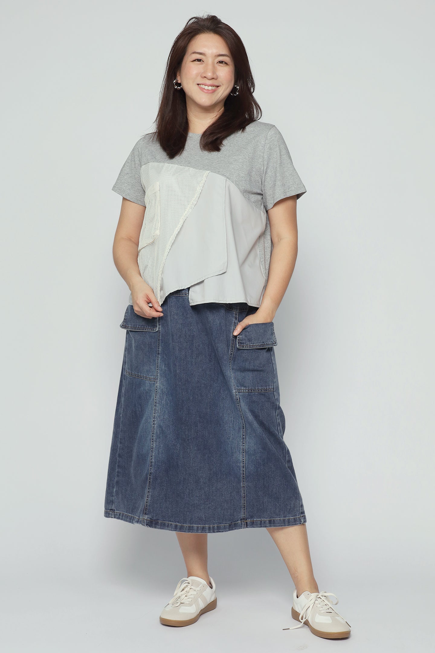 Noel Netted Top in Grey