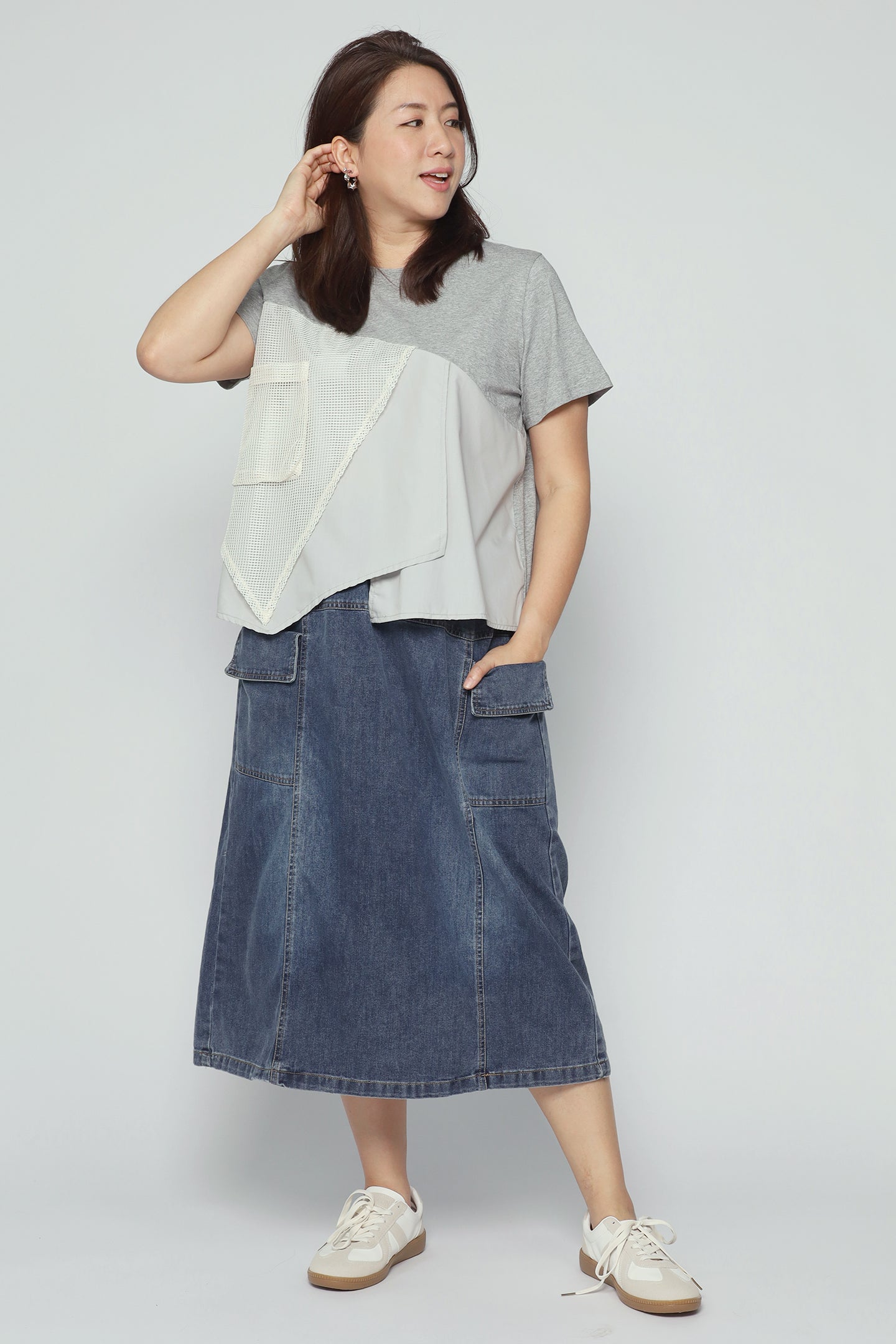 Noel Netted Top in Grey