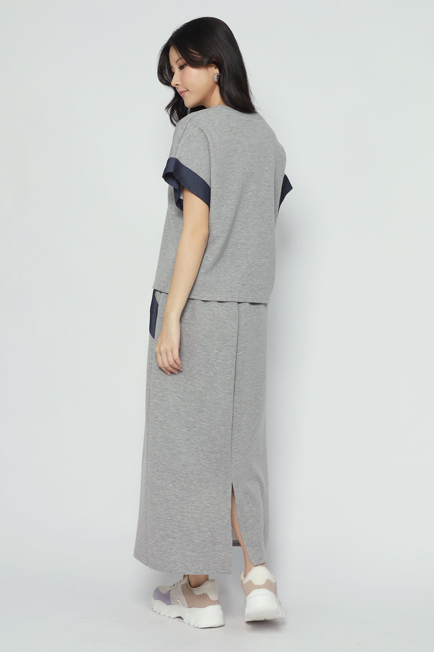 NY USA 2 in 1 Top and Skirt Set in Grey