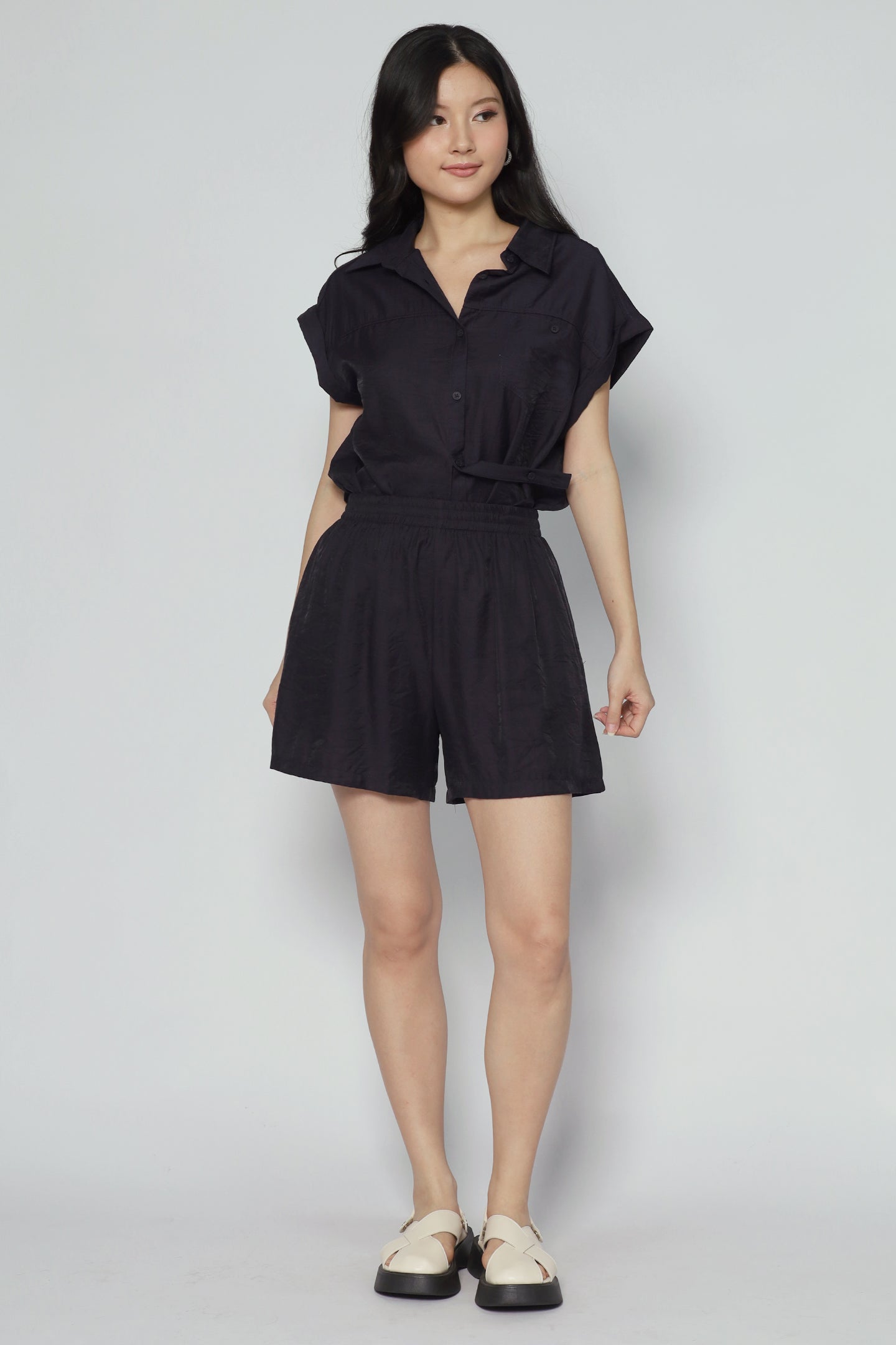 Perryu 2 in 1 Top and Shorts Set in Navy