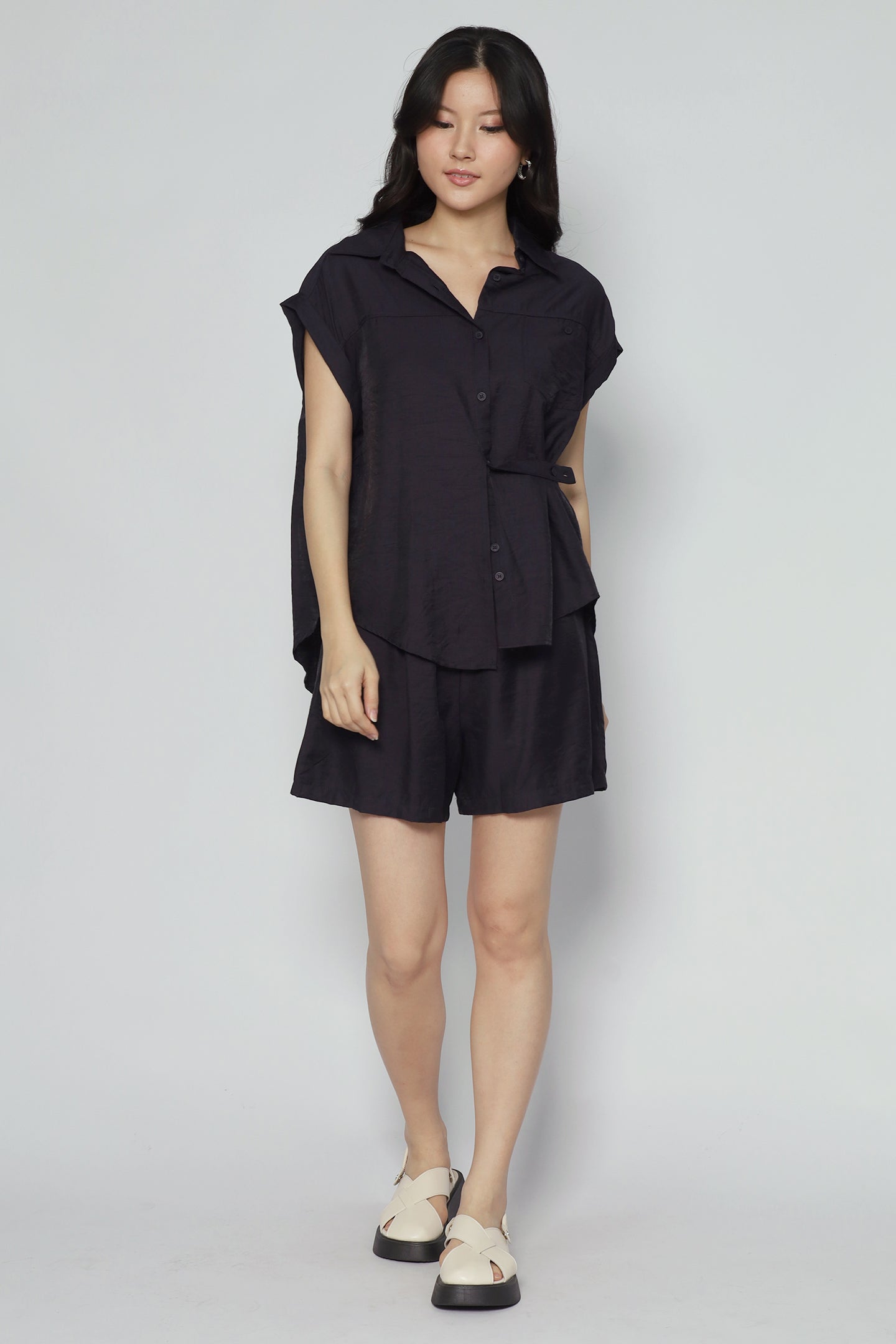 Perryu 2 in 1 Top and Shorts Set in Navy