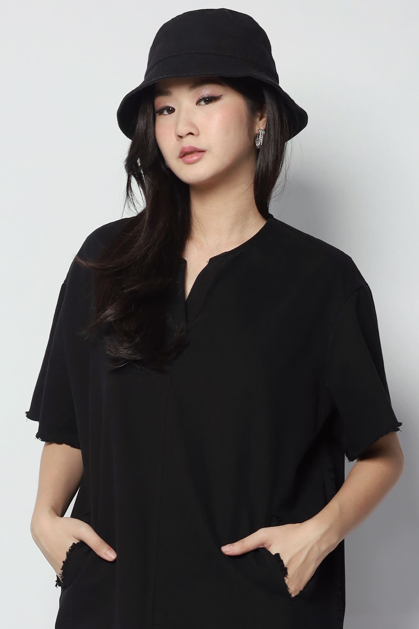 Pedro Denim Dress in Black