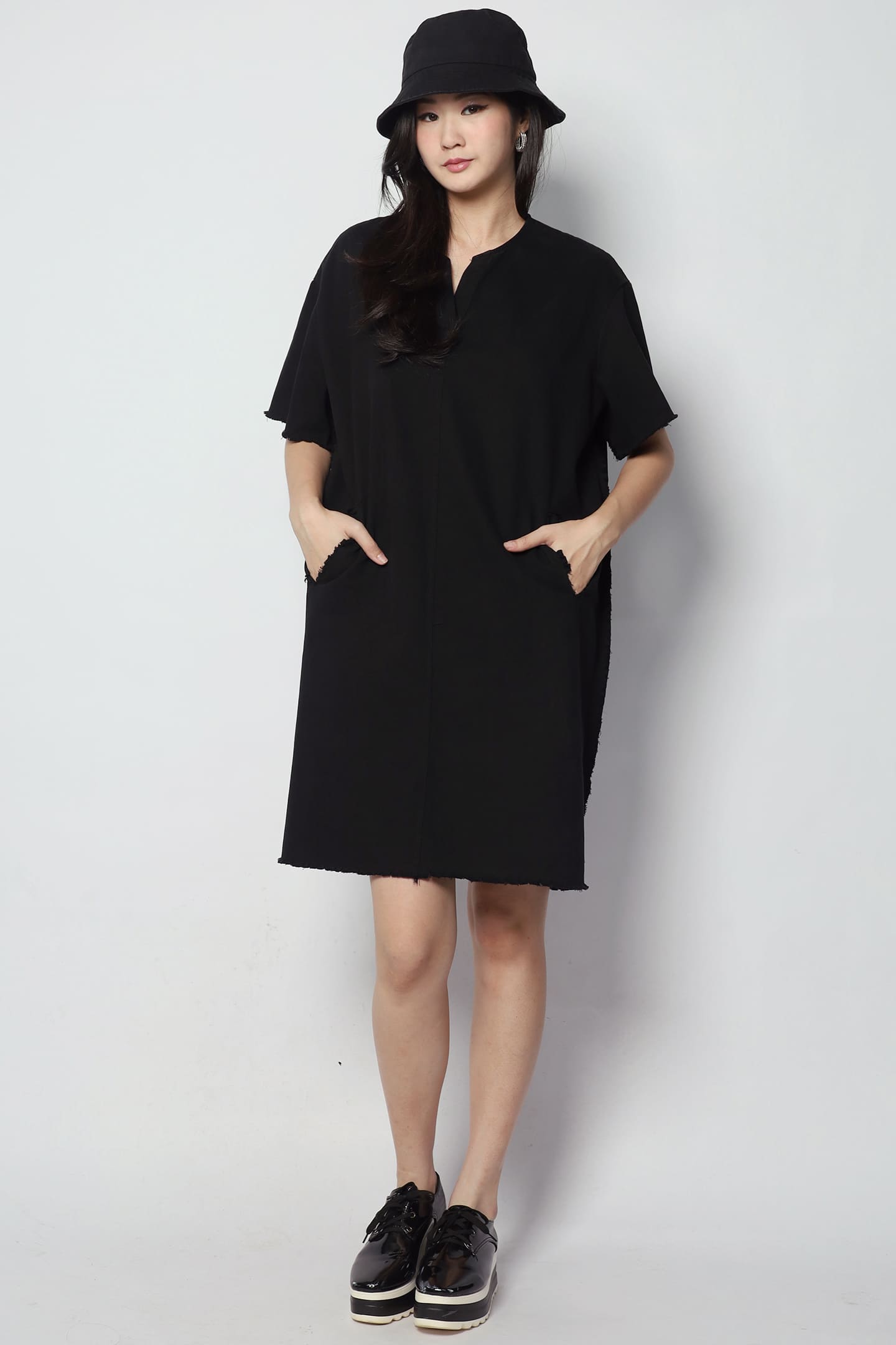 Pedro Denim Dress in Black