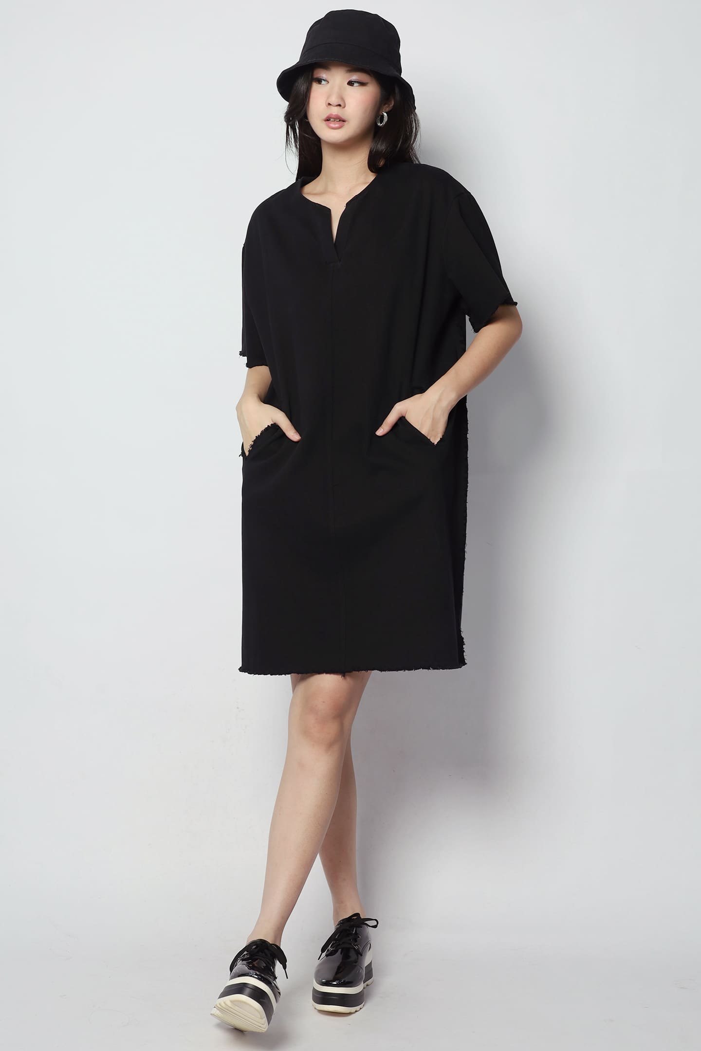Pedro Denim Dress in Black