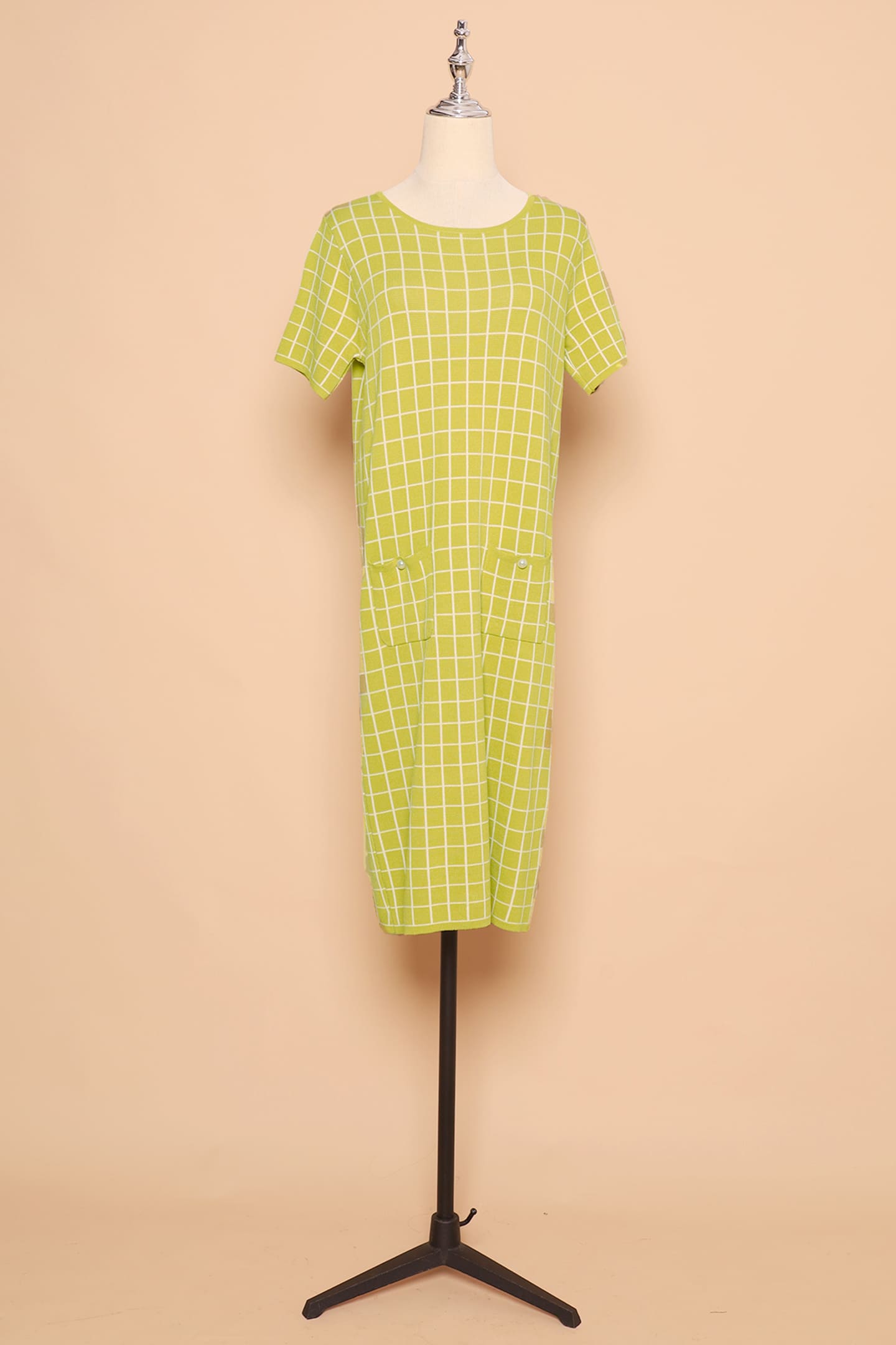 PO - Priya Checkered Knit Dress