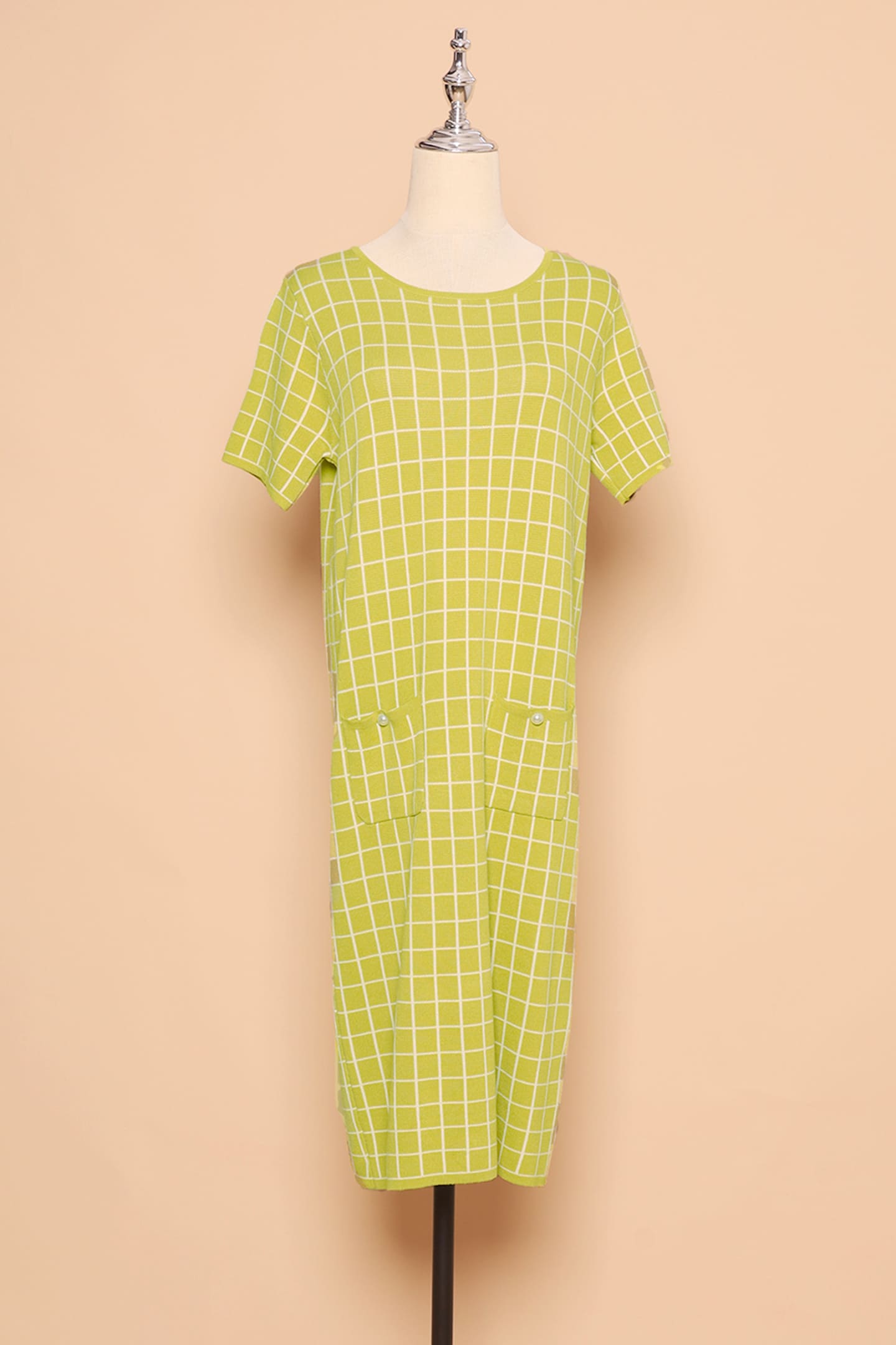 PO - Priya Checkered Knit Dress