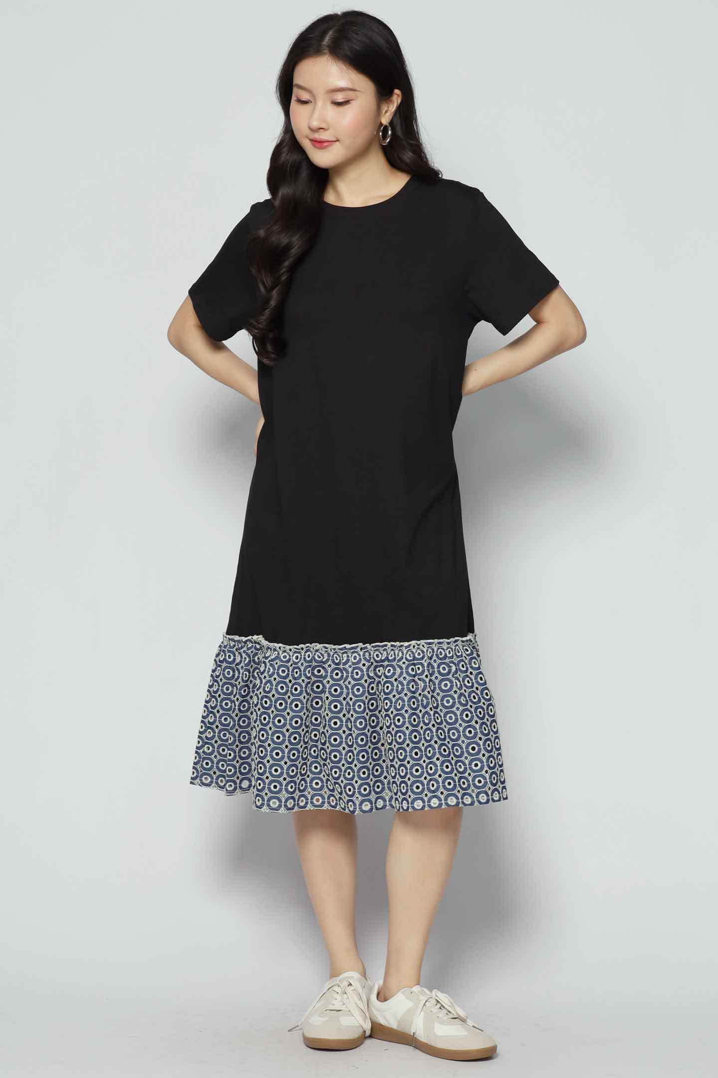 Robyn Dress in Denim Eyelet