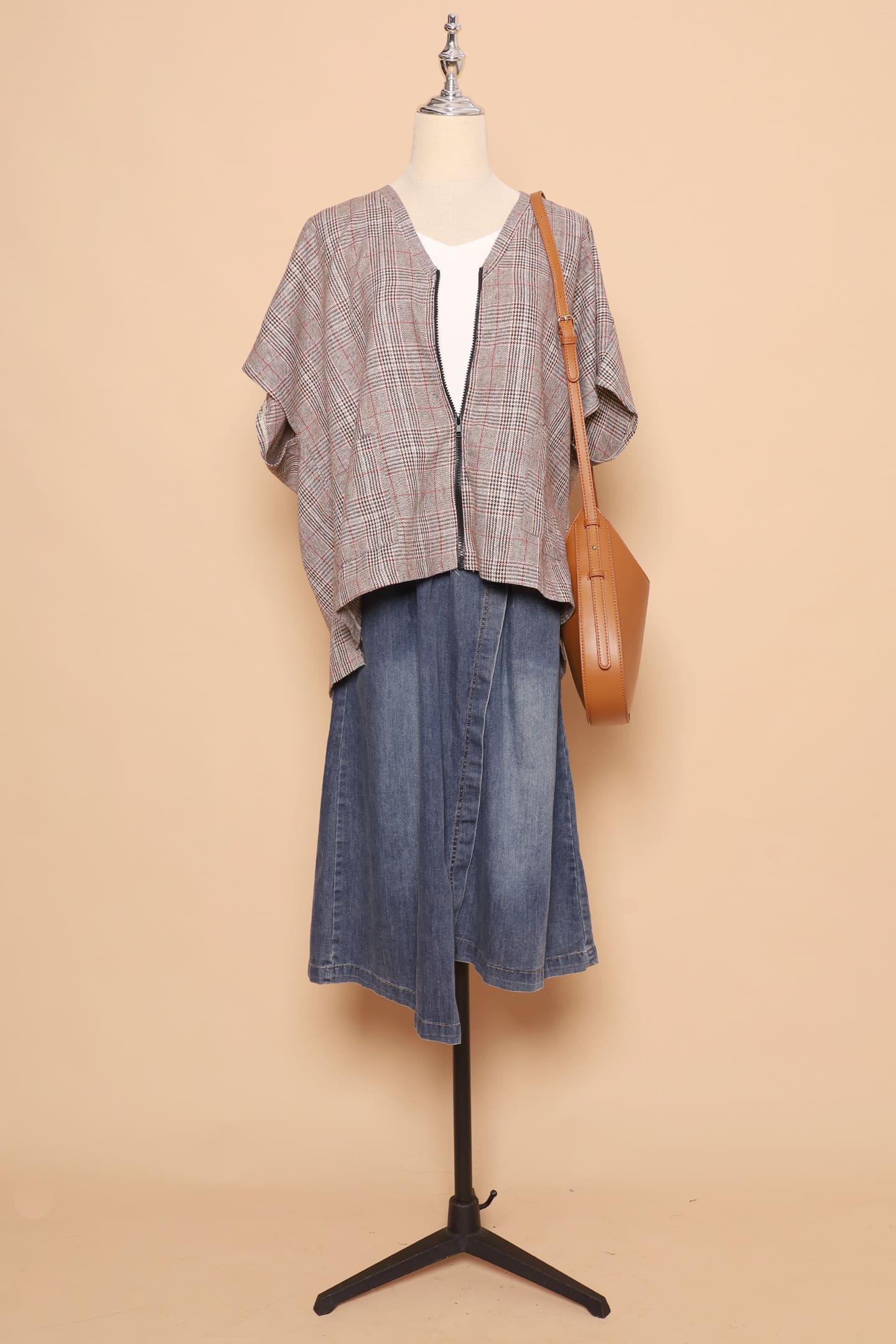 PO - Ryanne Zipper Jacket in Checks