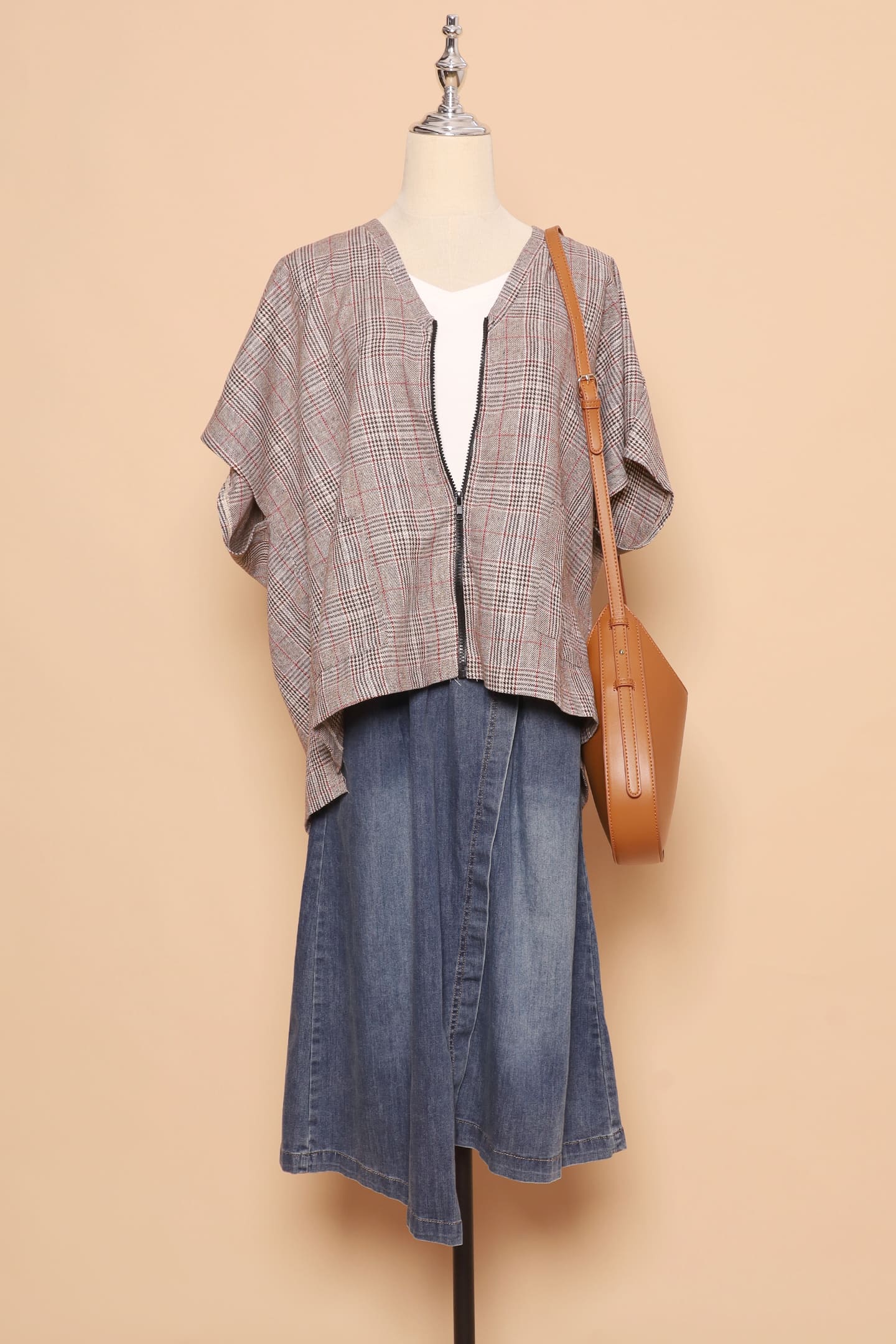 PO - Ryanne Zipper Jacket in Checks