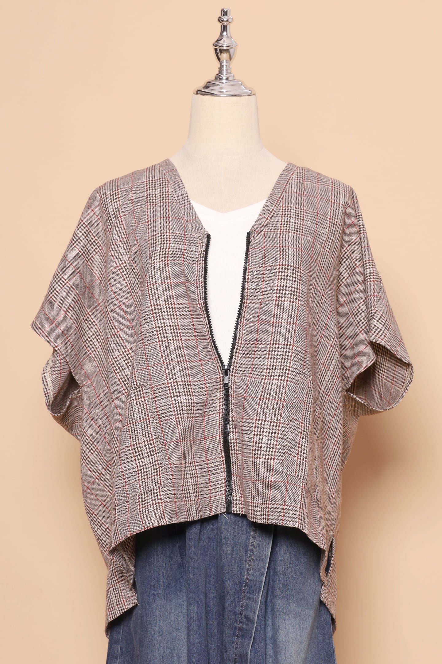 PO - Ryanne Zipper Jacket in Checks