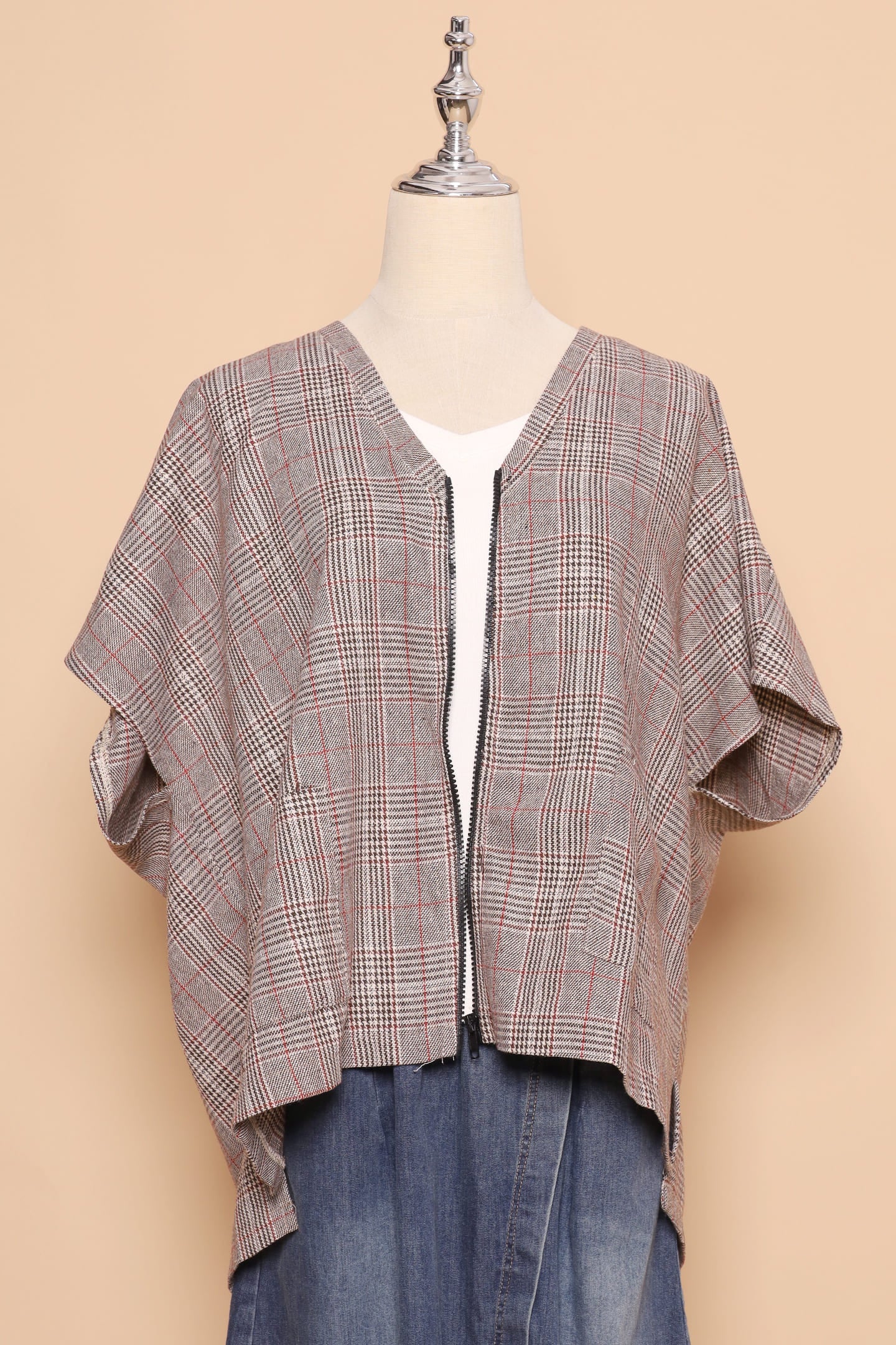 PO - Ryanne Zipper Jacket in Checks