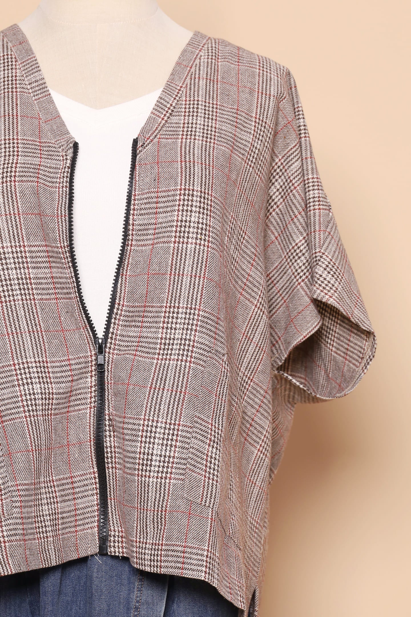 PO - Ryanne Zipper Jacket in Checks