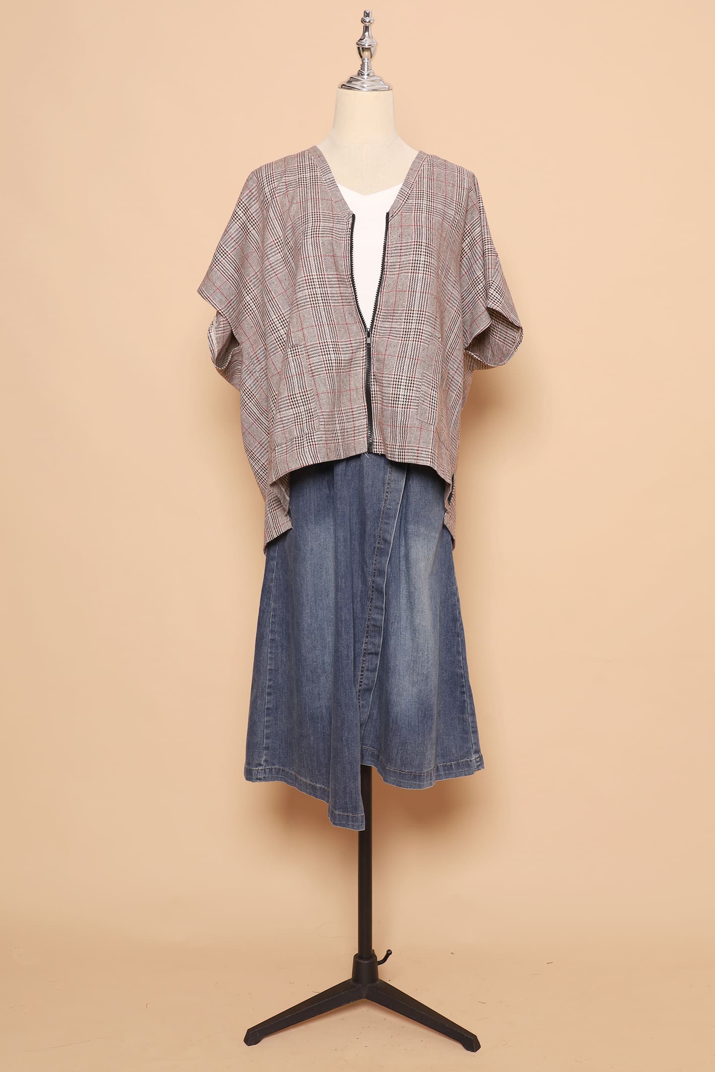 PO - Ryanne Zipper Jacket in Checks