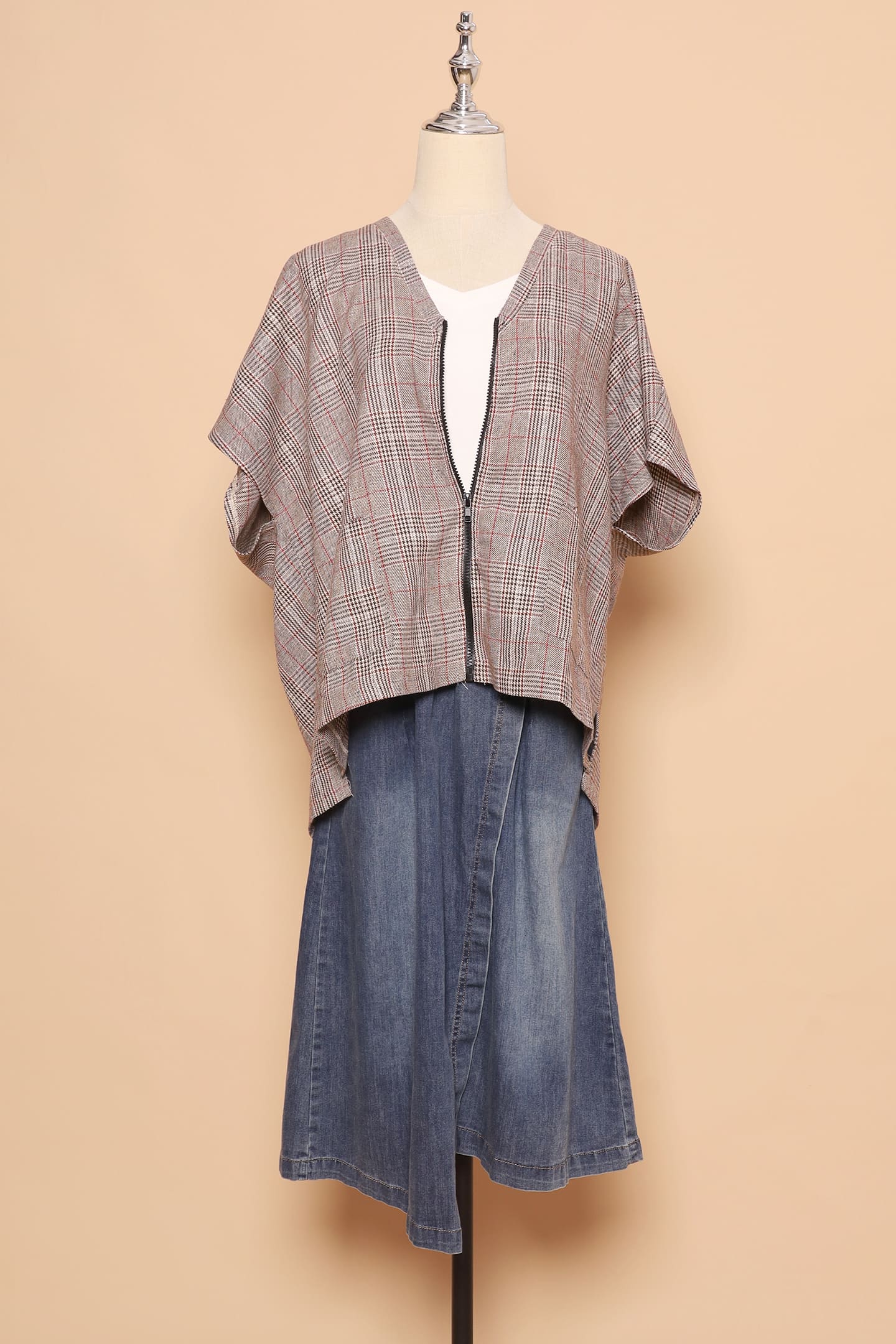 PO - Ryanne Zipper Jacket in Checks