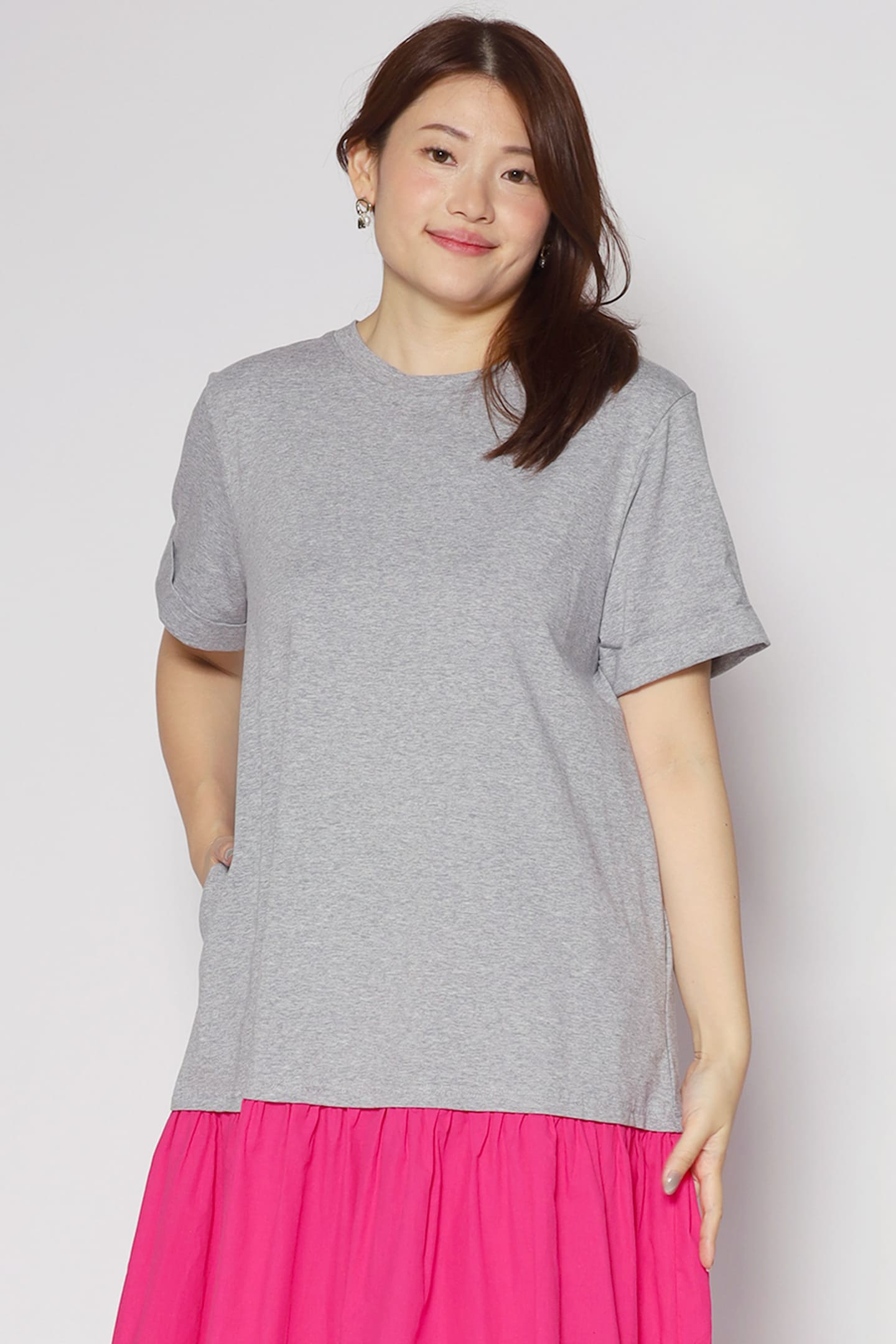 Sammie Colourblock Dress in Grey Pink