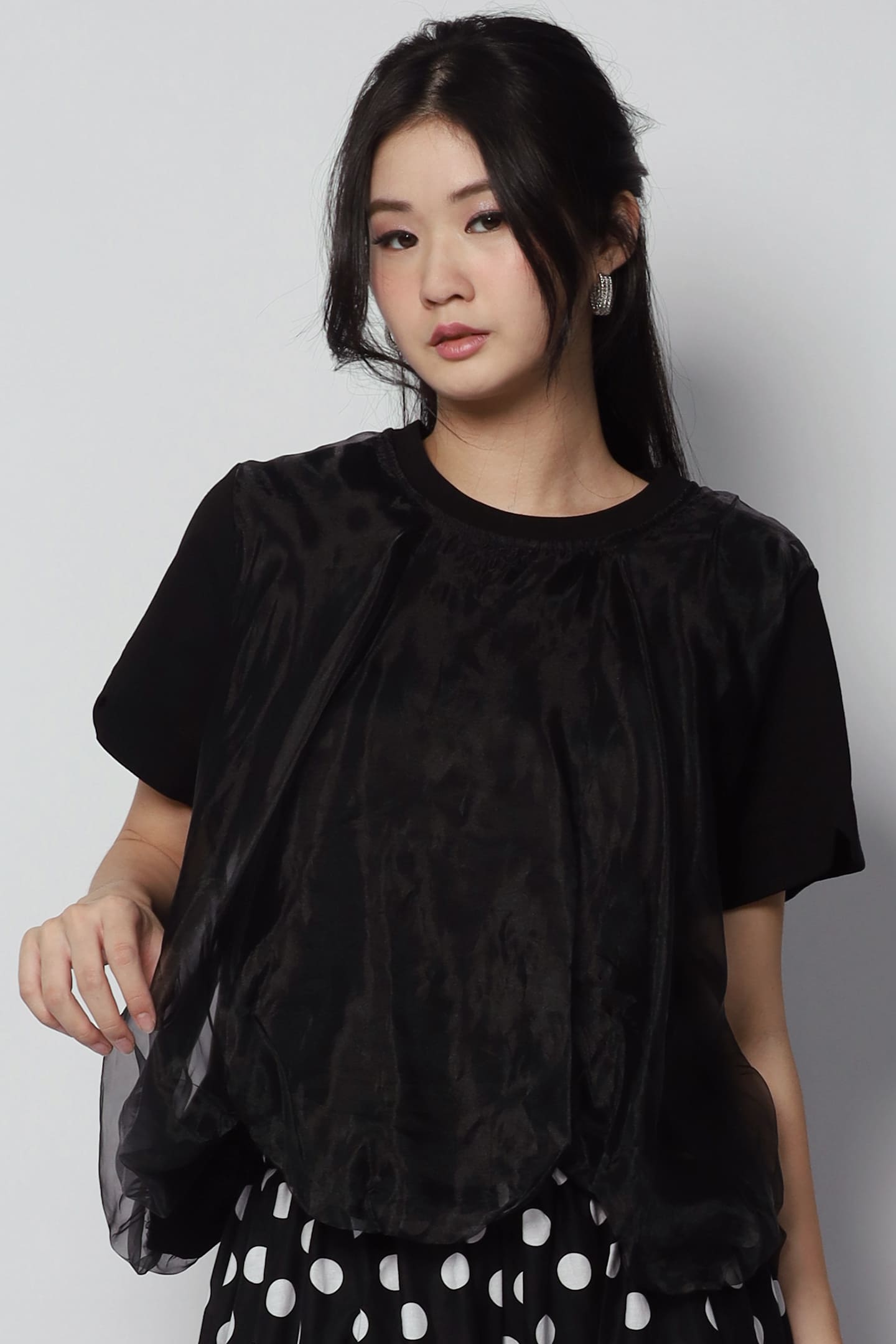 Backorders Sisi Organza Top in Black