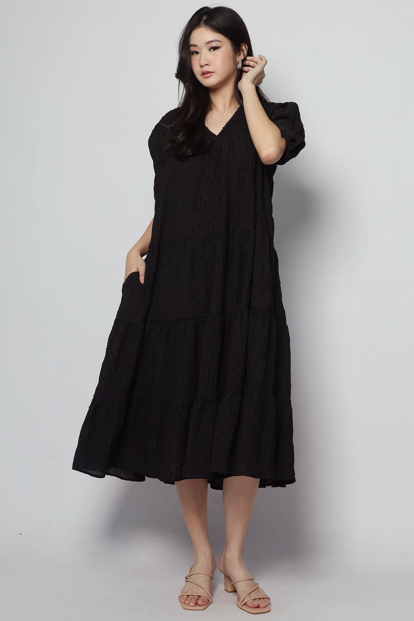 Sydney Dress in Black Texture