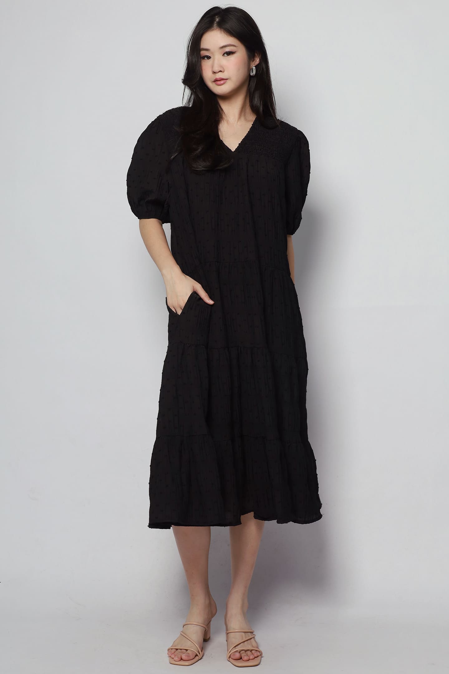 Sydney Dress in Black Texture