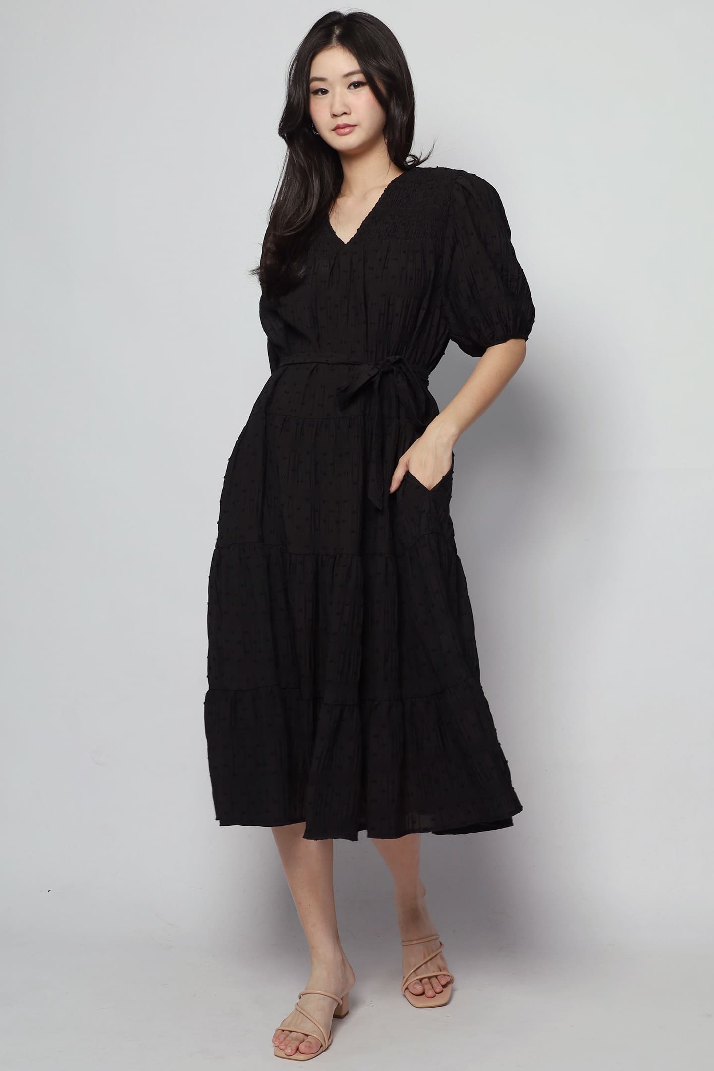 Sydney Dress in Black Texture